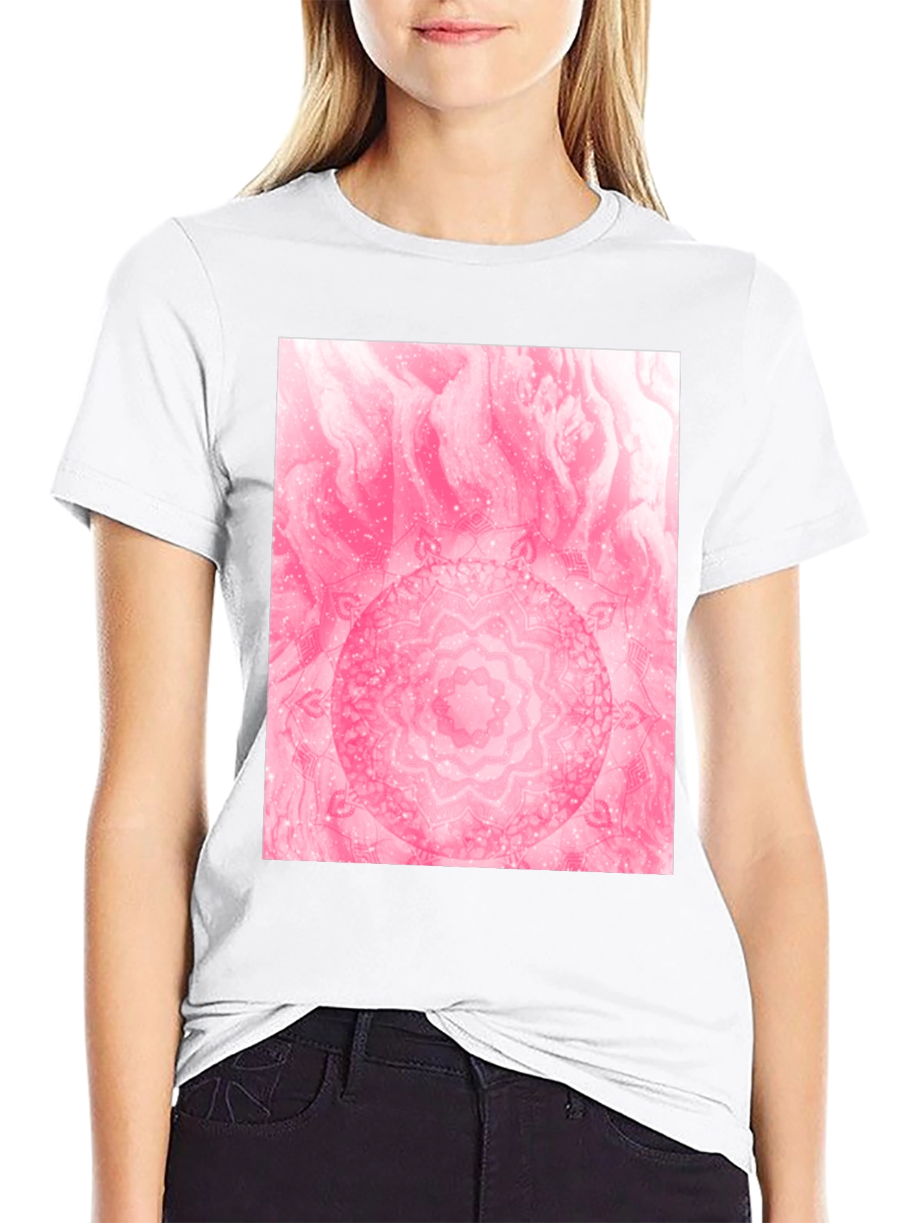 Pink Mandala Graphic T-Shirt