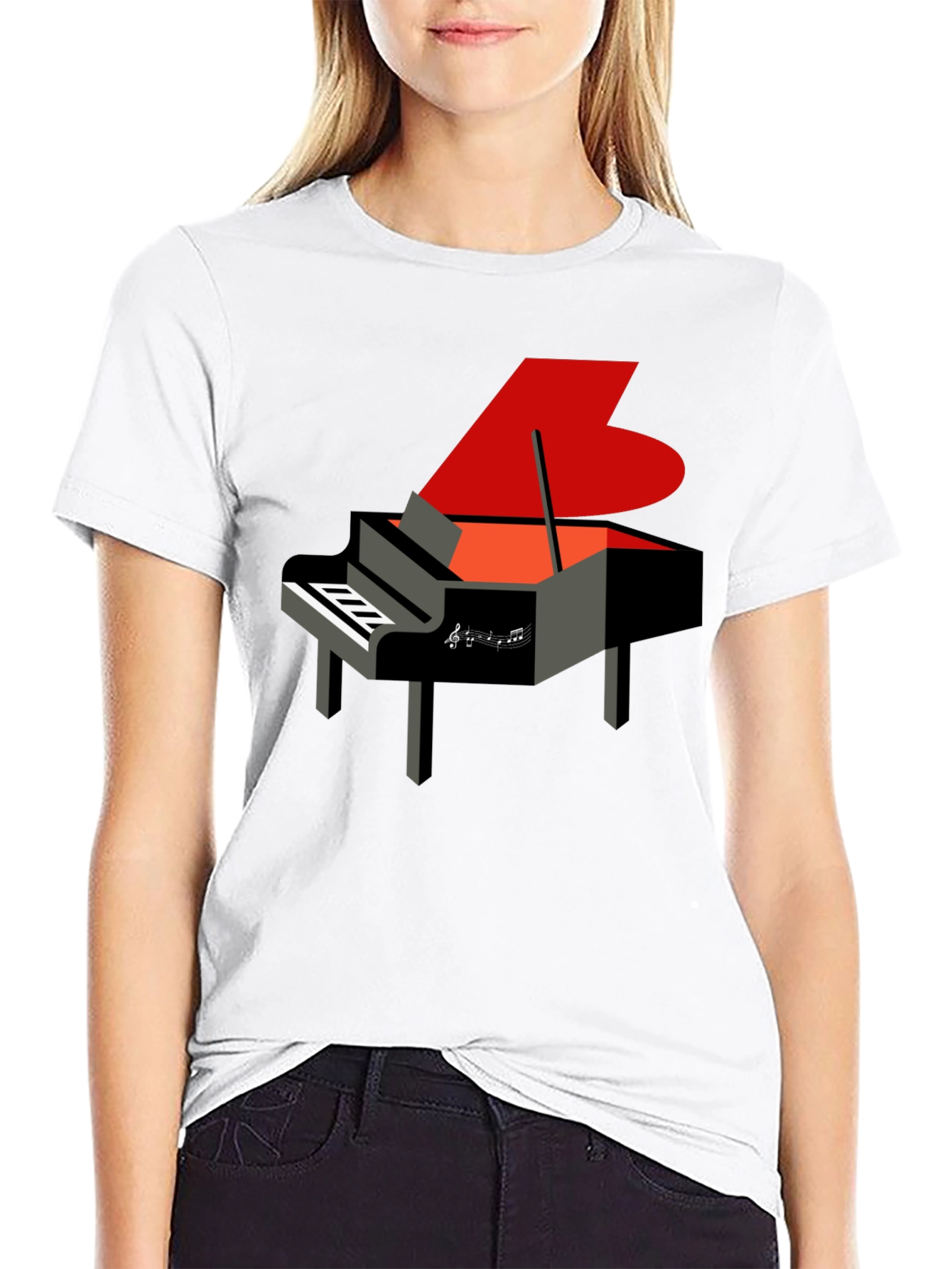 Piano Graphic Print Tee - Music Lover Gift