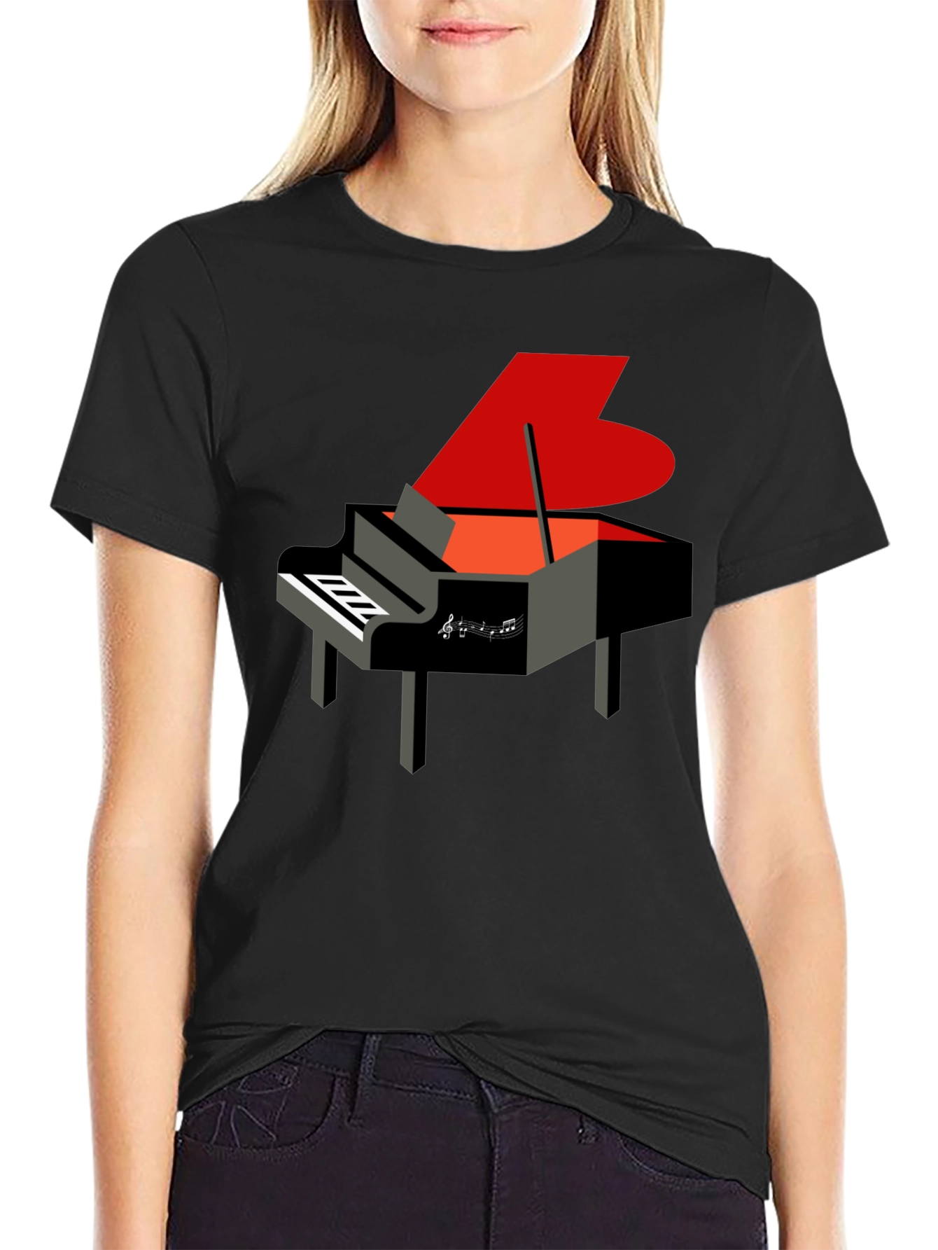Piano Graphic Print Tee - Music Lover Gift