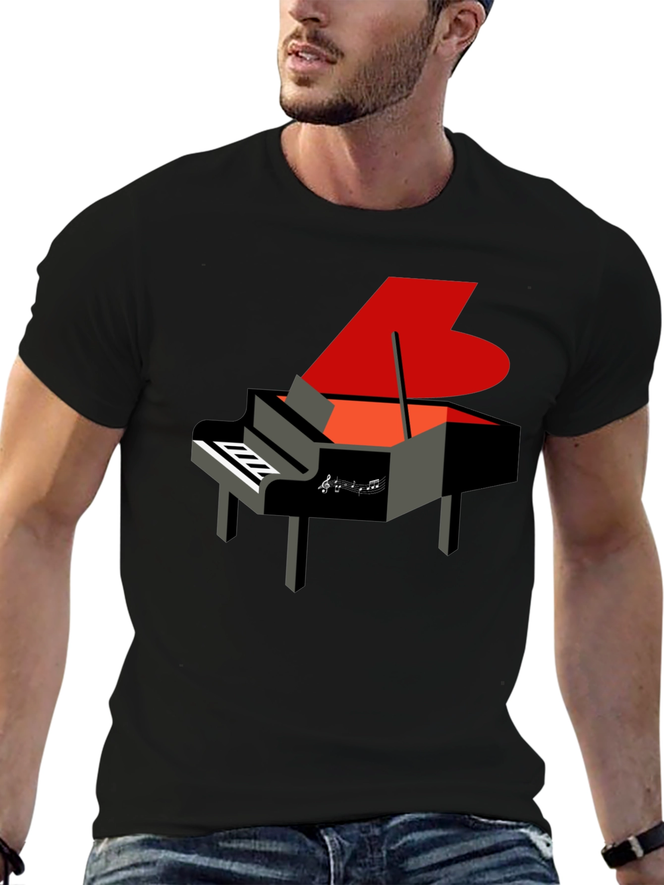 Piano Graphic Print Tee - Music Lover Gift