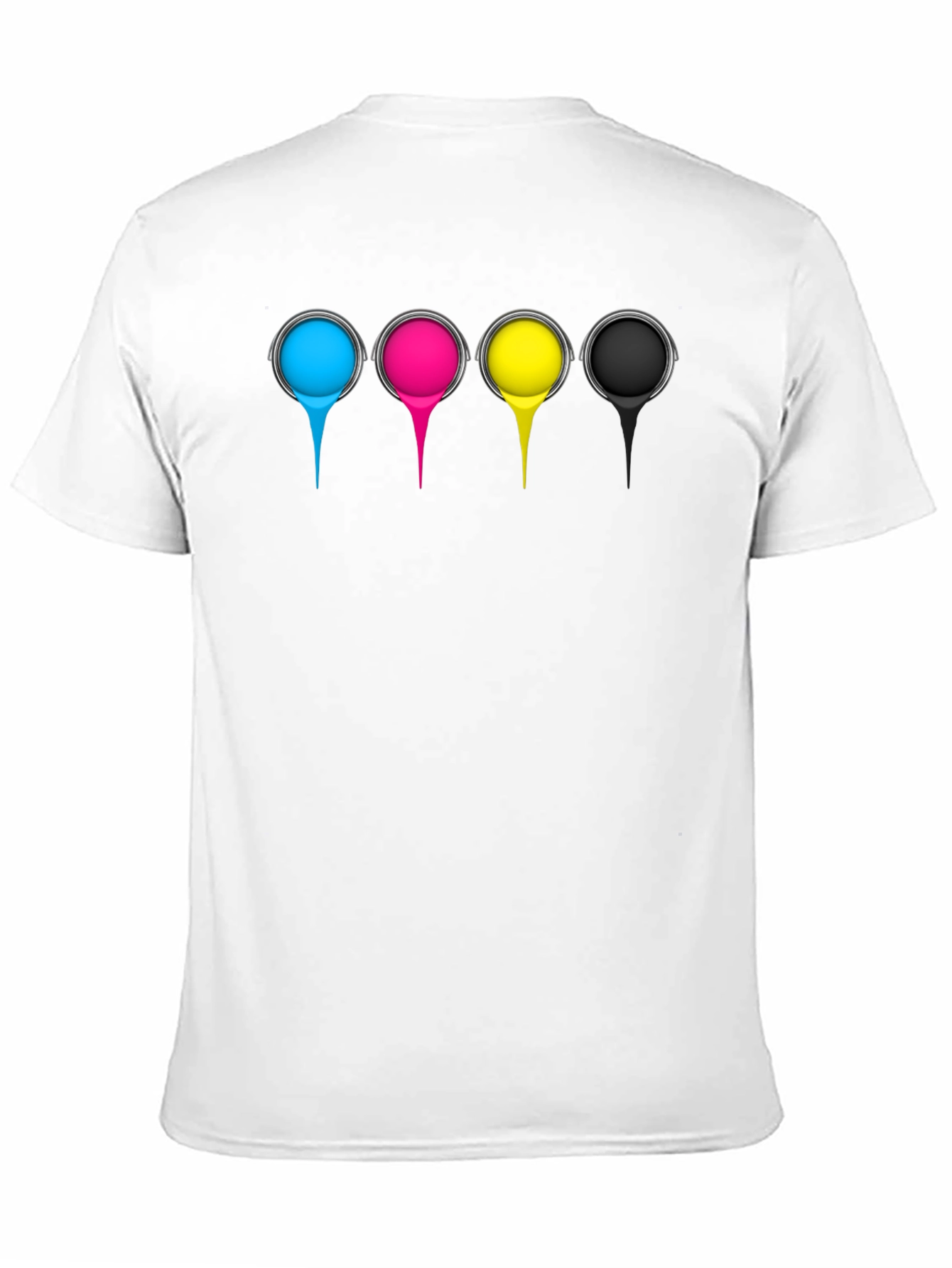 CMYK Paint Drip Graphic T-Shirt - Black