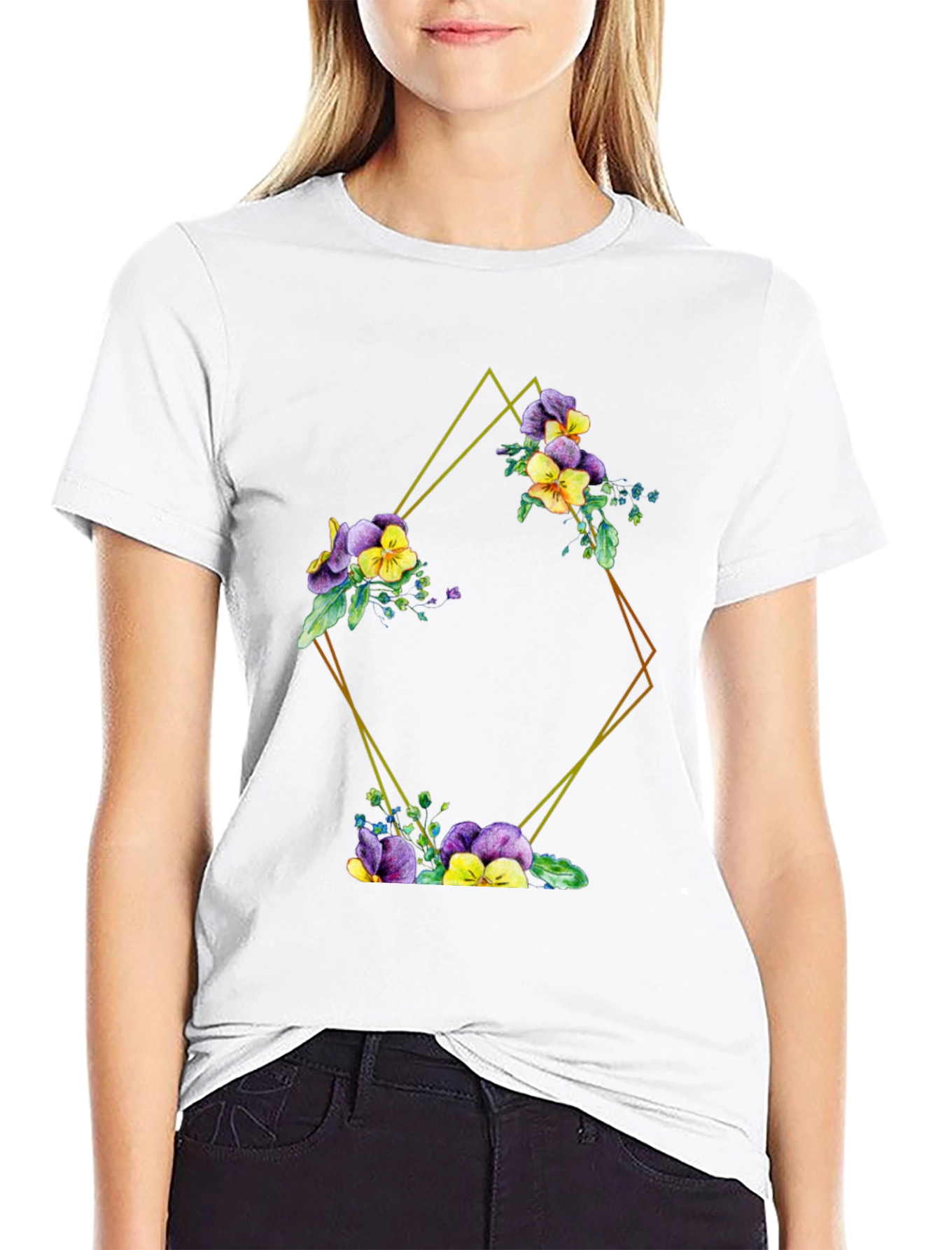 Floral Diamond Graphic Tee - Stylish & Unique!