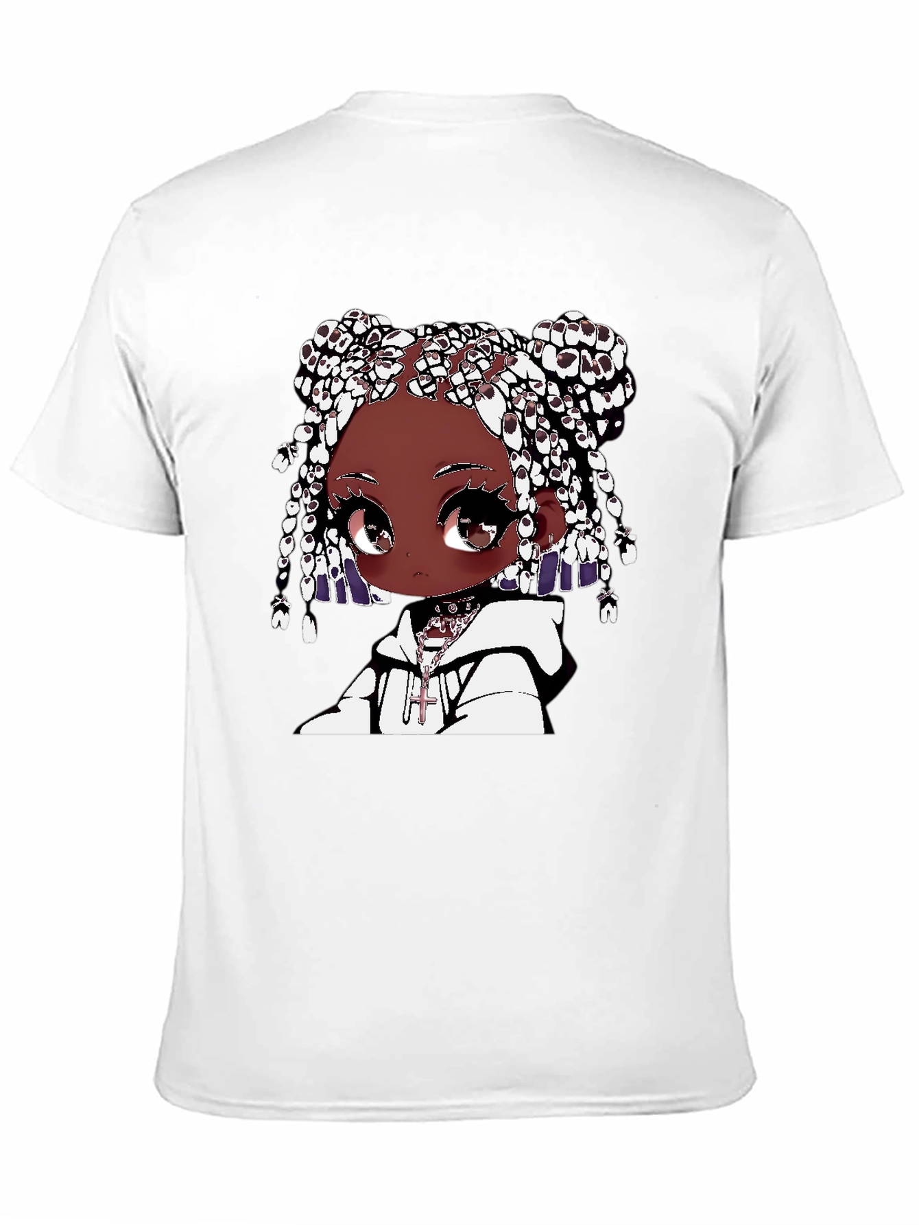 Anime Girl Graphic Tee - Black
