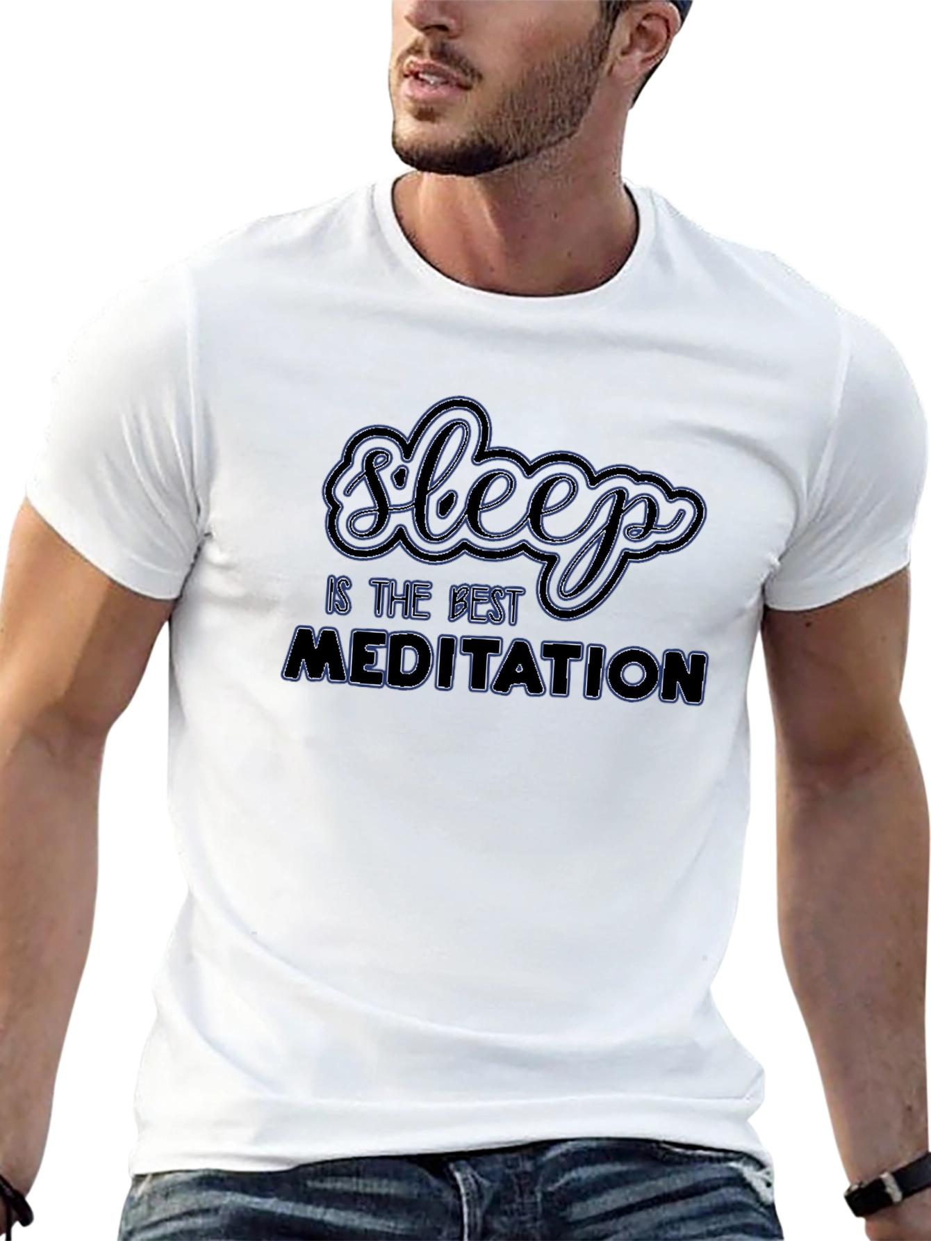 Sleep is the Best Meditation Black Graphic Tee