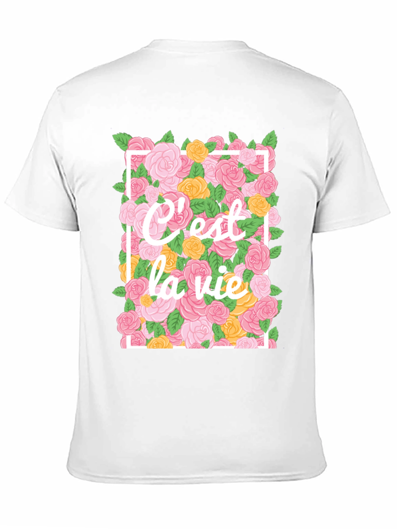Cest La Vie Floral T-Shirt - Black