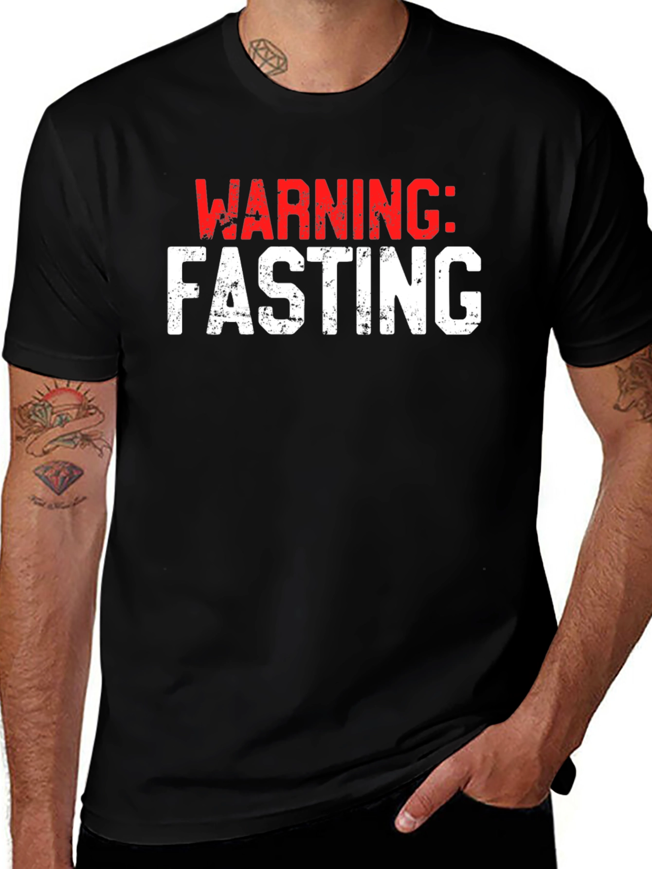 Warning: Fasting Black T-Shirt