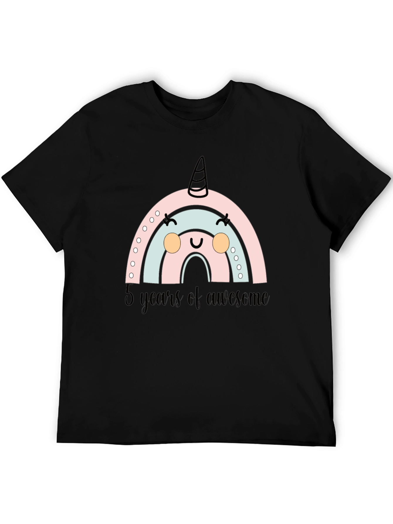 Cute Rainbow Unicorn 5th Birthday T-Shirt
