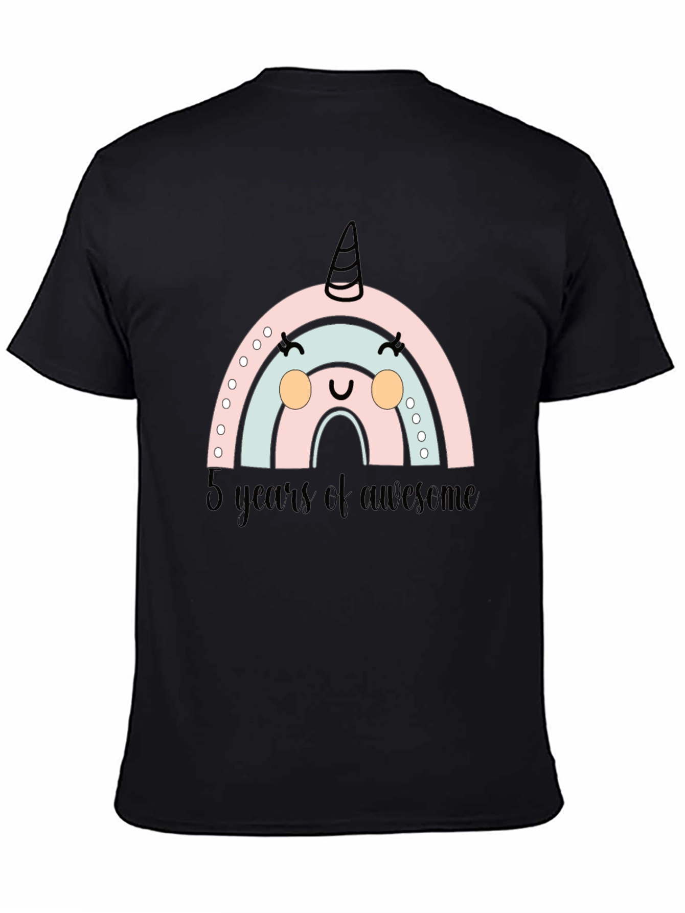 Cute Rainbow Unicorn 5th Birthday T-Shirt