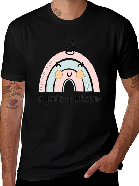 Cute Rainbow Unicorn 5th Birthday T-Shirt