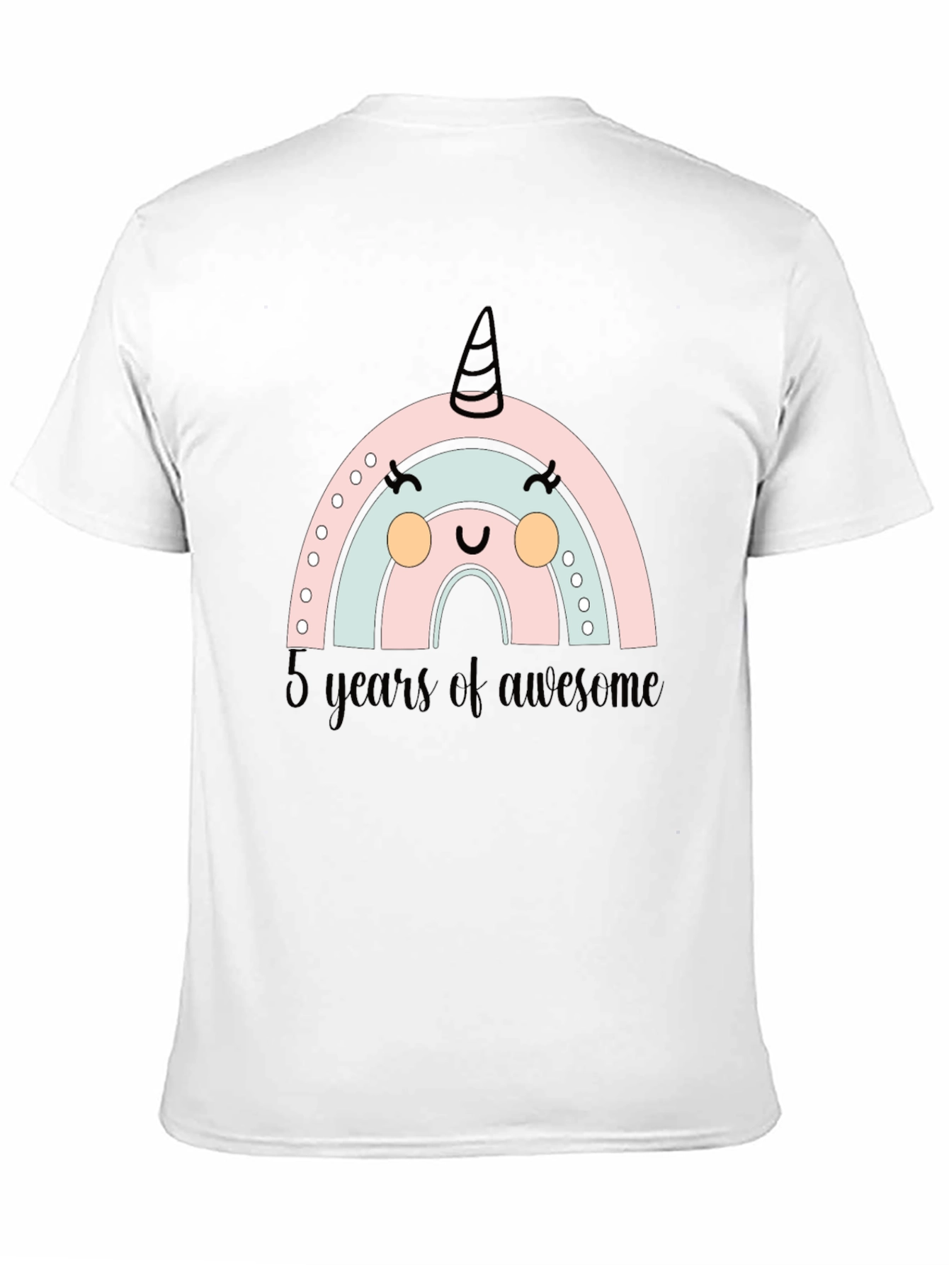 Cute Rainbow Unicorn 5th Birthday T-Shirt