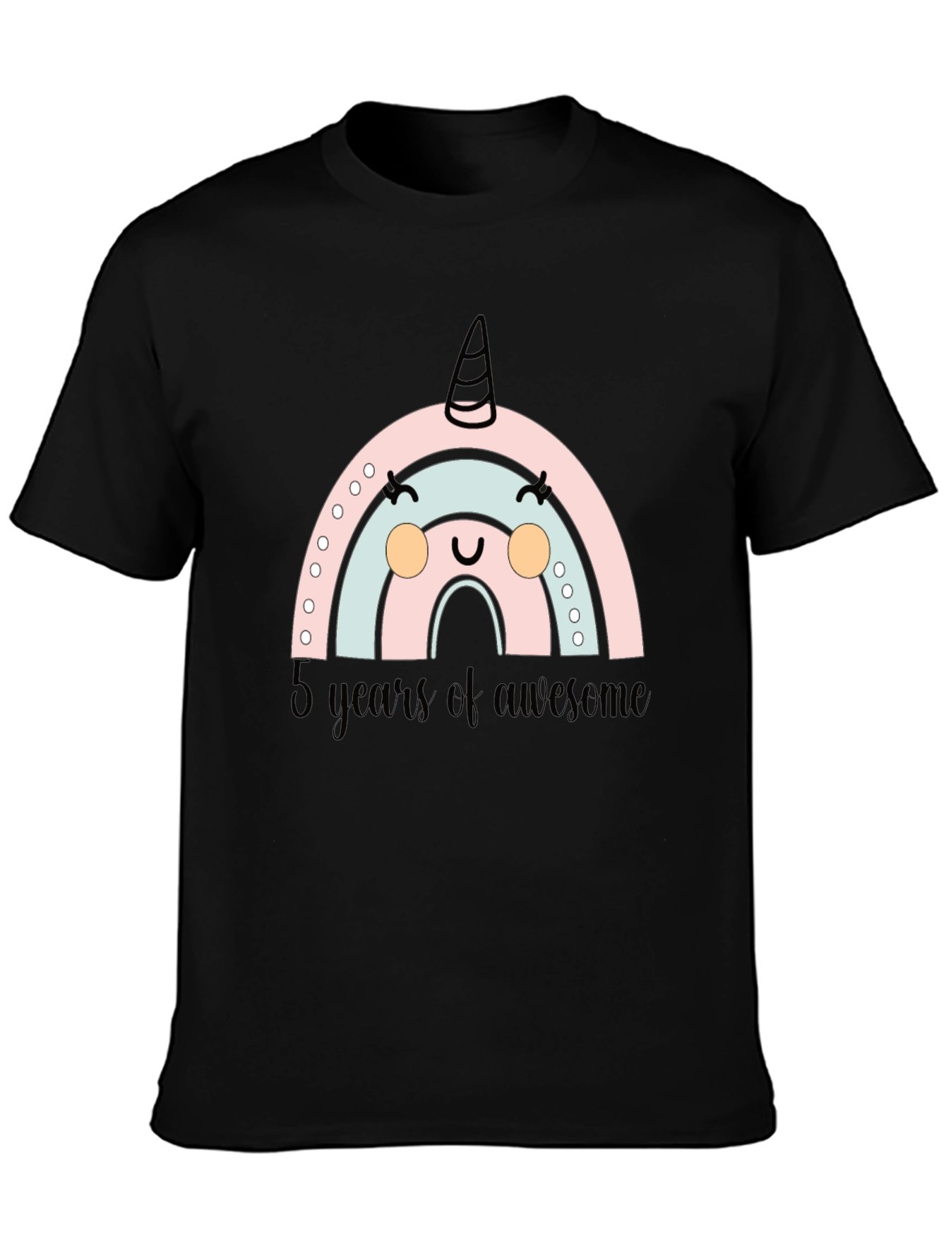Cute Rainbow Unicorn 5th Birthday T-Shirt