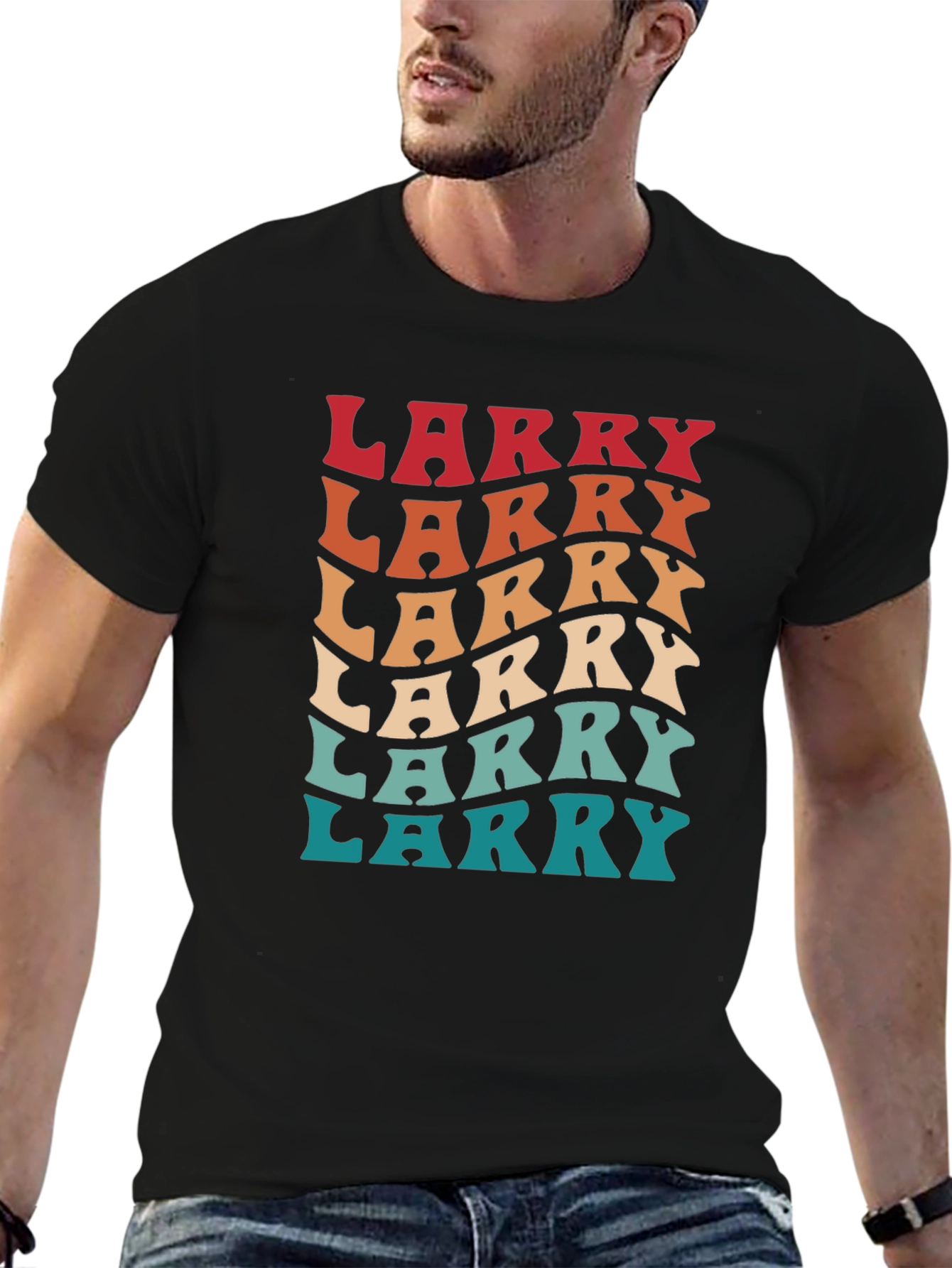 Retro Larry Graphic T-Shirt - Black