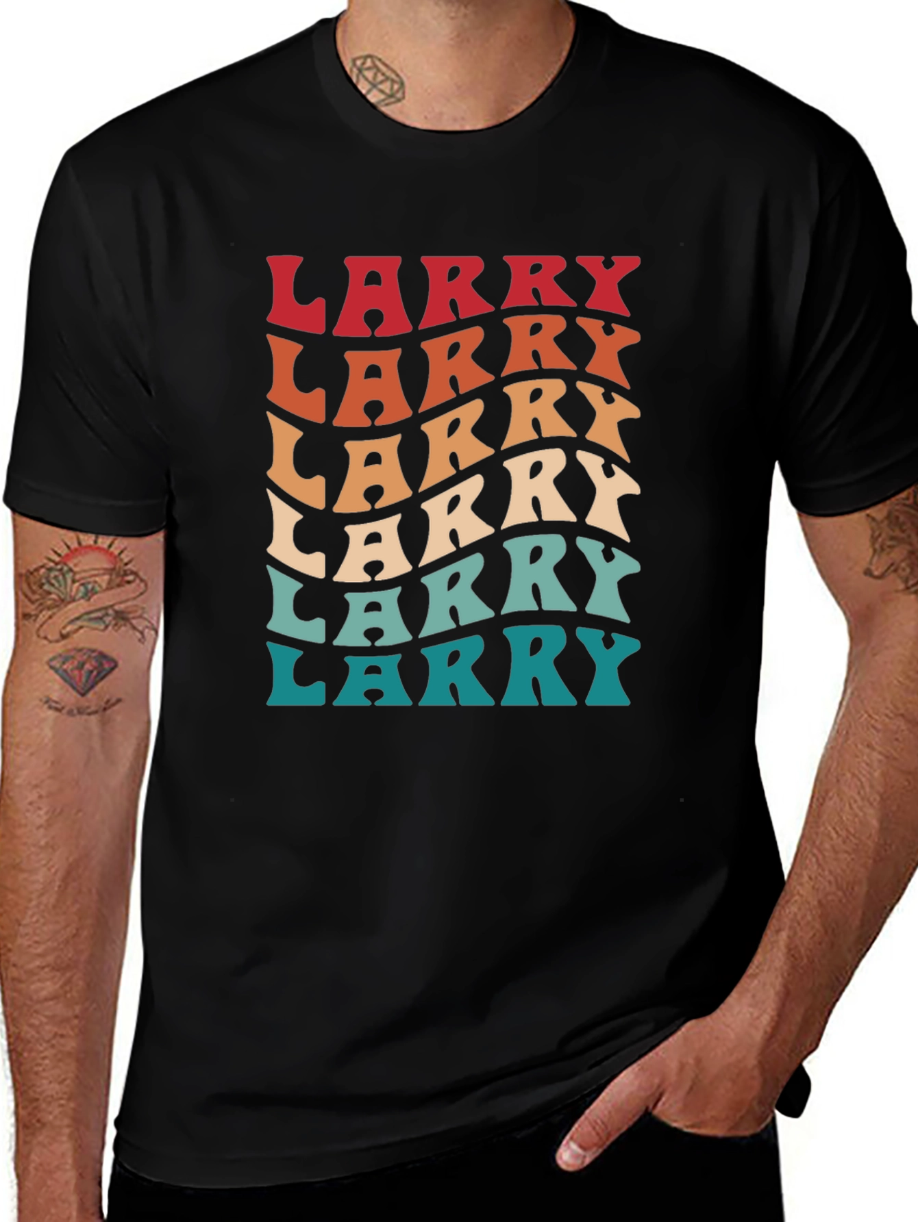 Retro Larry Graphic T-Shirt - Black