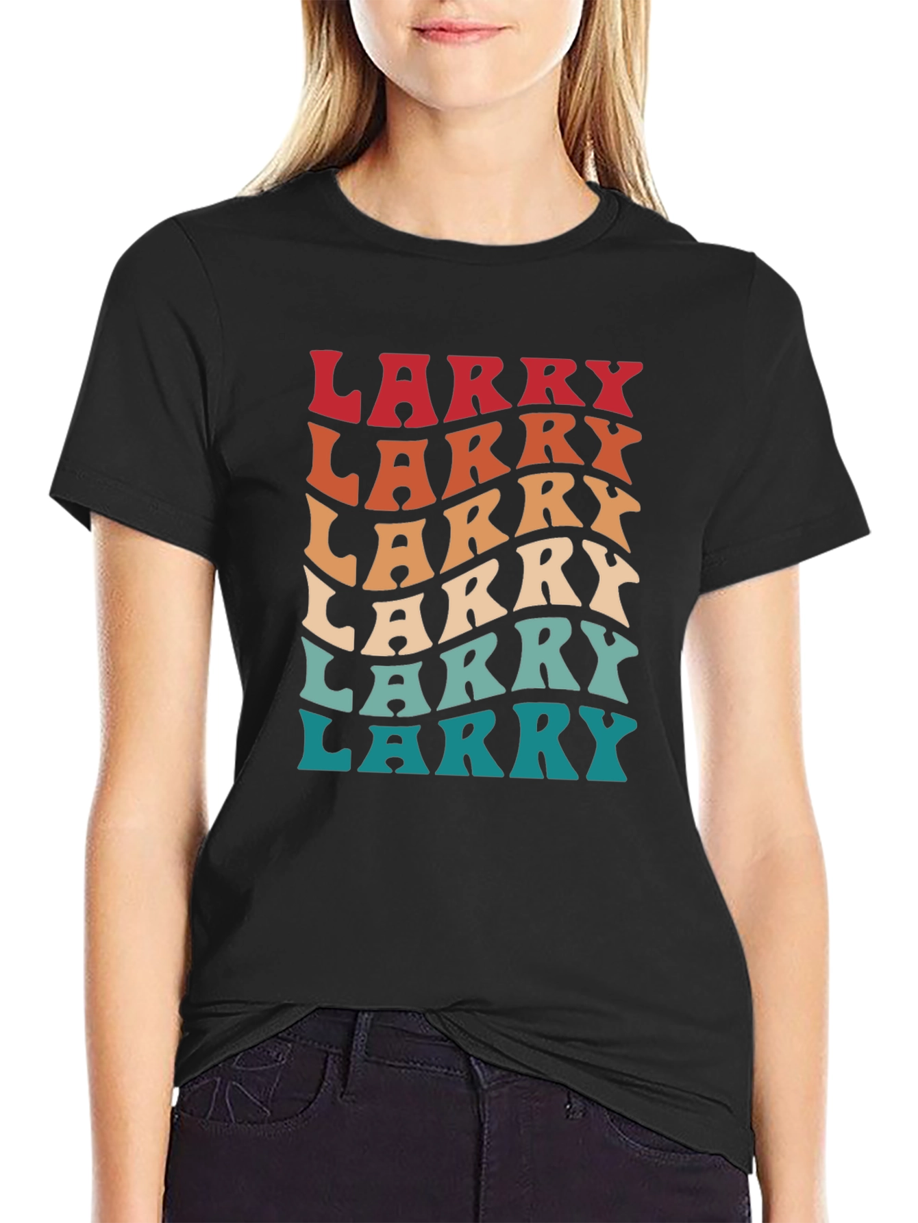 Retro Larry Graphic T-Shirt - Black