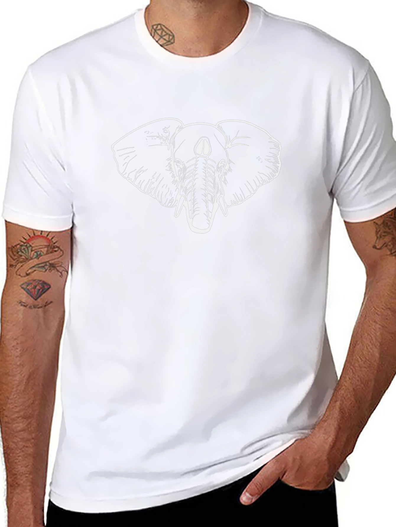 Elephant Graphic Tee - Black Cotton Blend