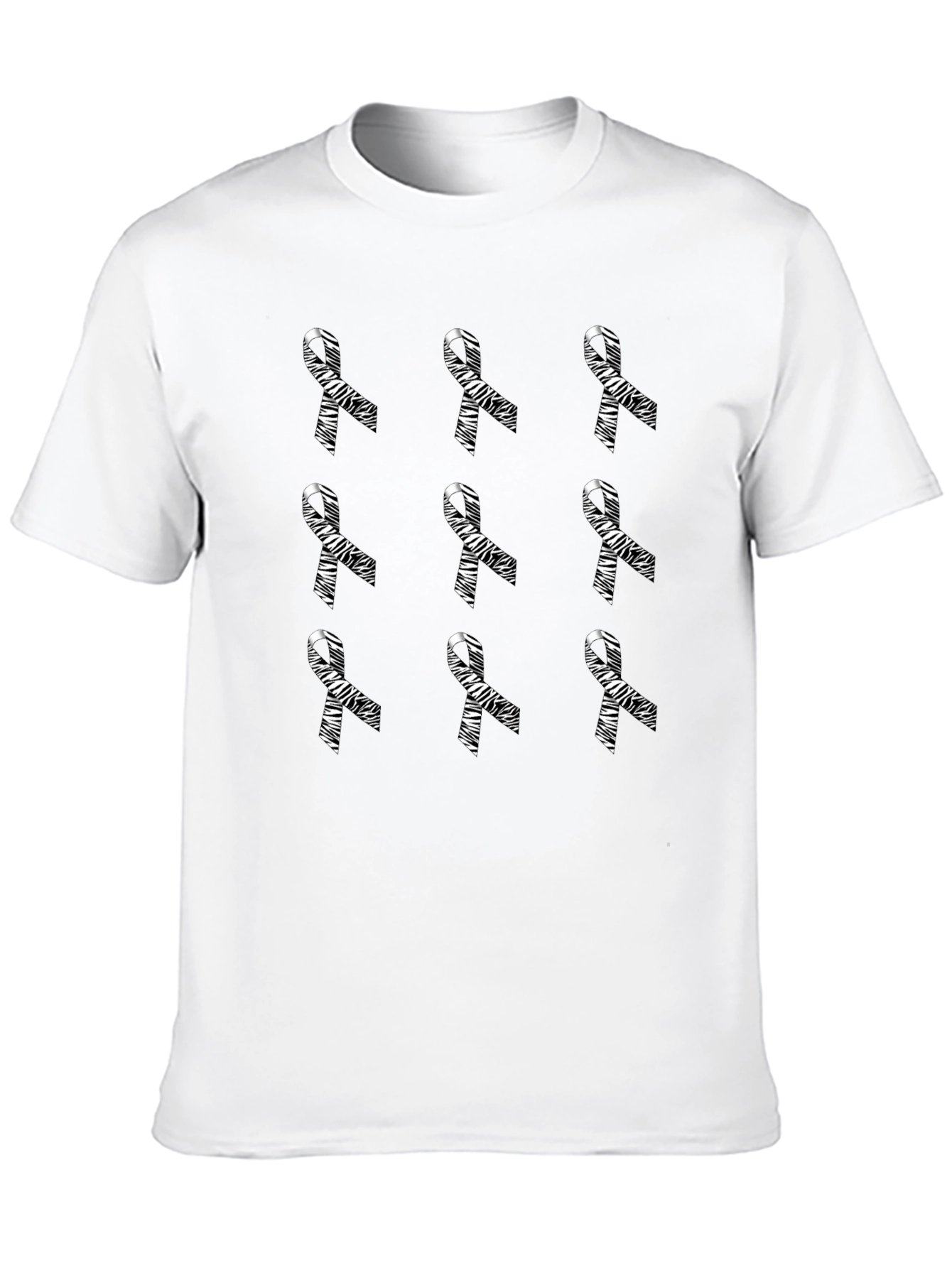 Ribbon Patterned Black T-Shirt