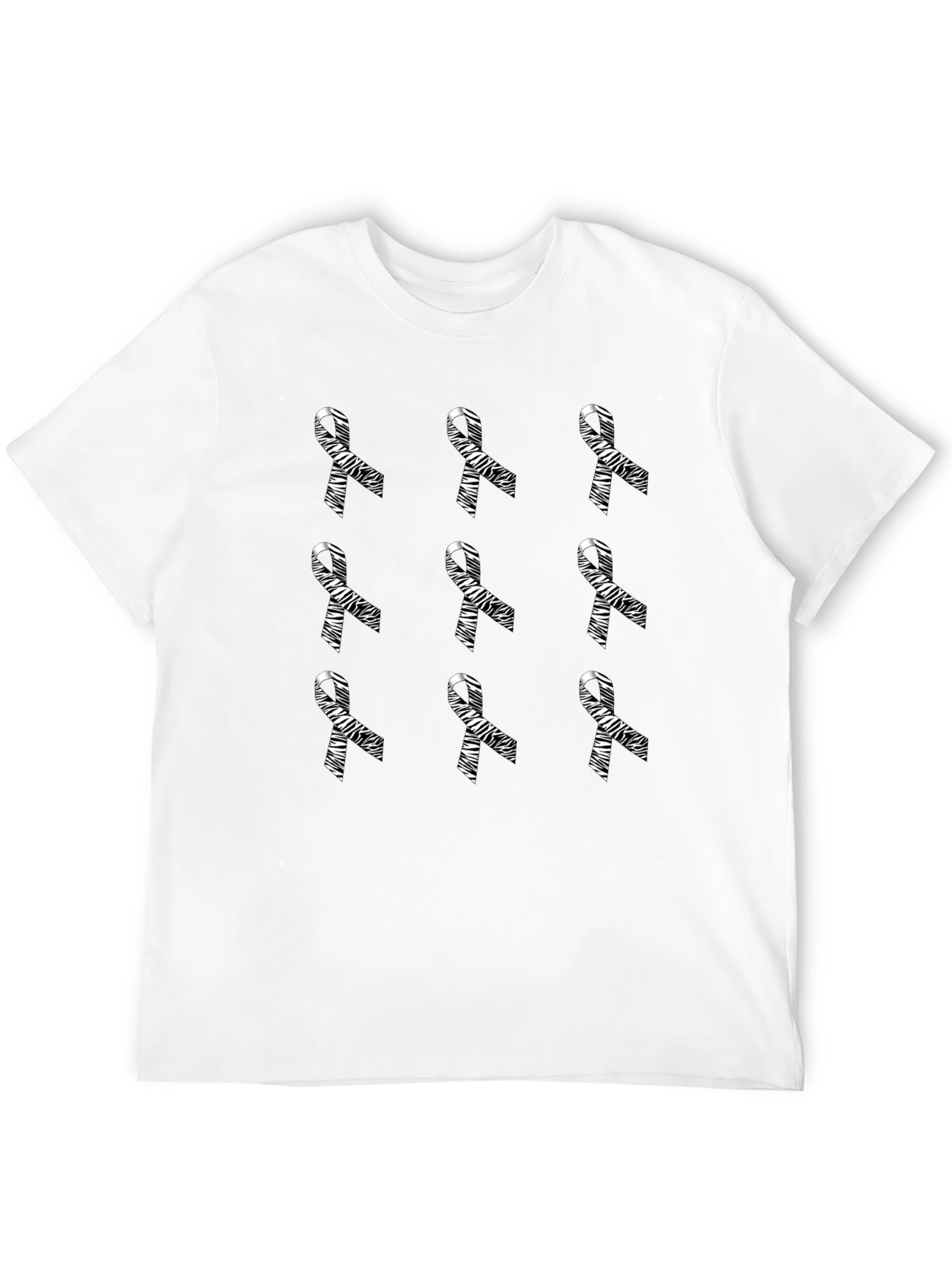 Ribbon Patterned Black T-Shirt