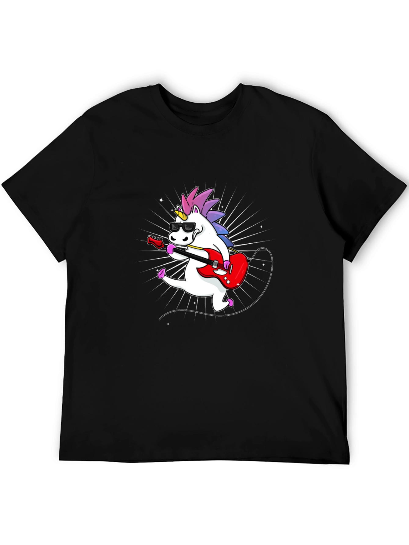Unicorn Guitarist Graphic Tee - Black