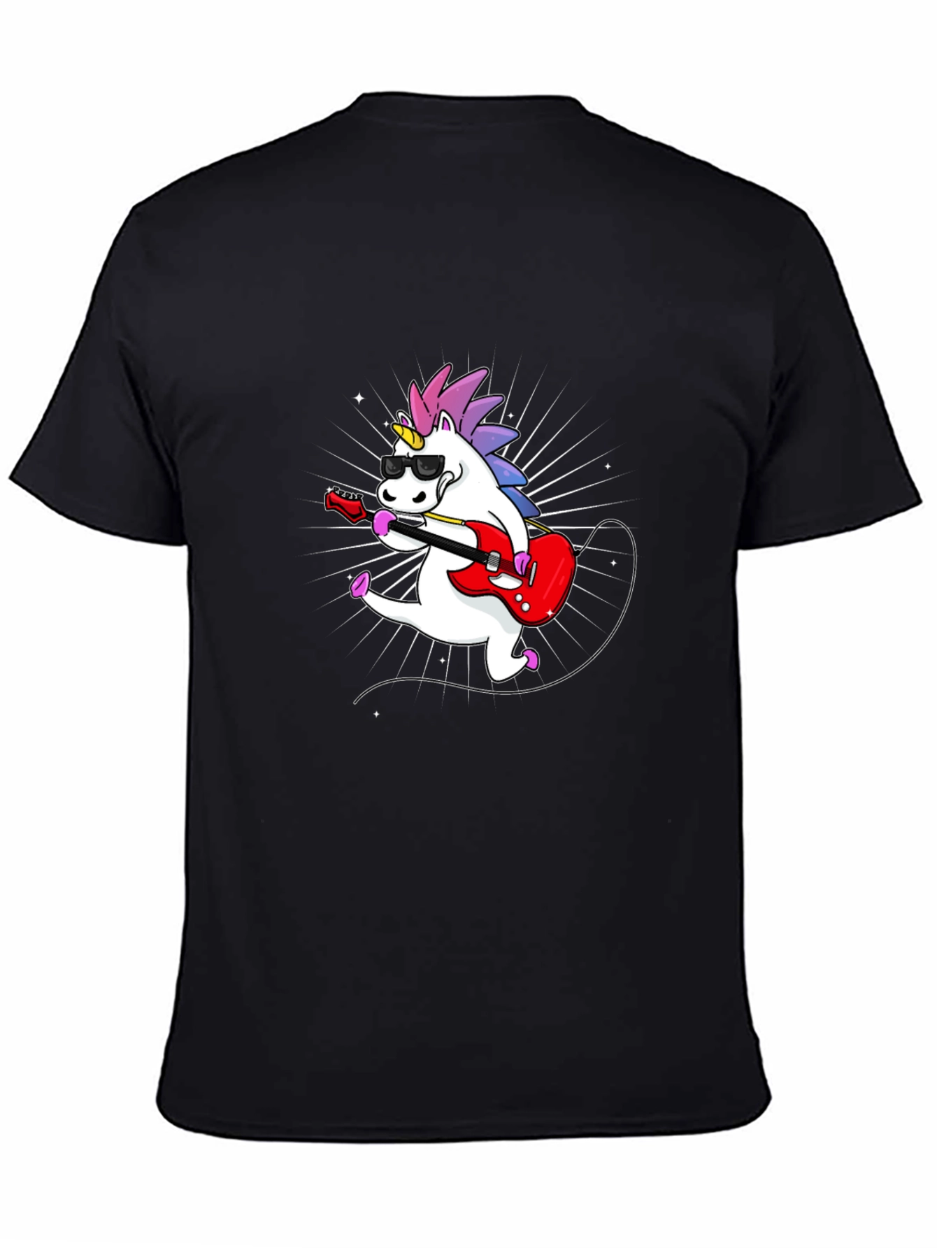Unicorn Guitarist Graphic Tee - Black