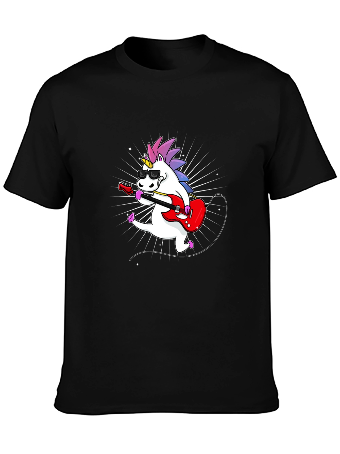 Unicorn Guitarist Graphic Tee - Black
