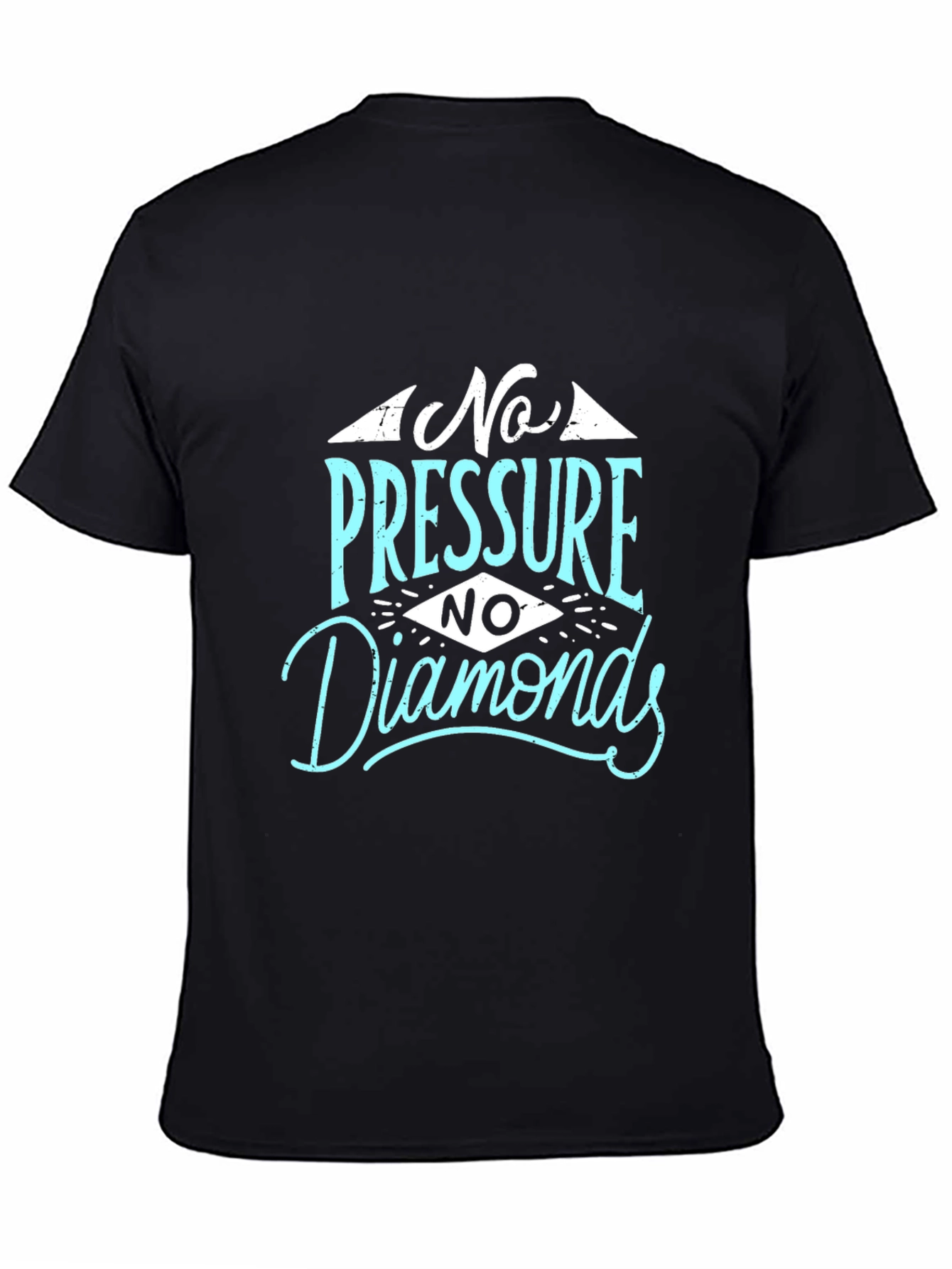 No Pressure No Diamonds Graphic Tee - Black Cotton