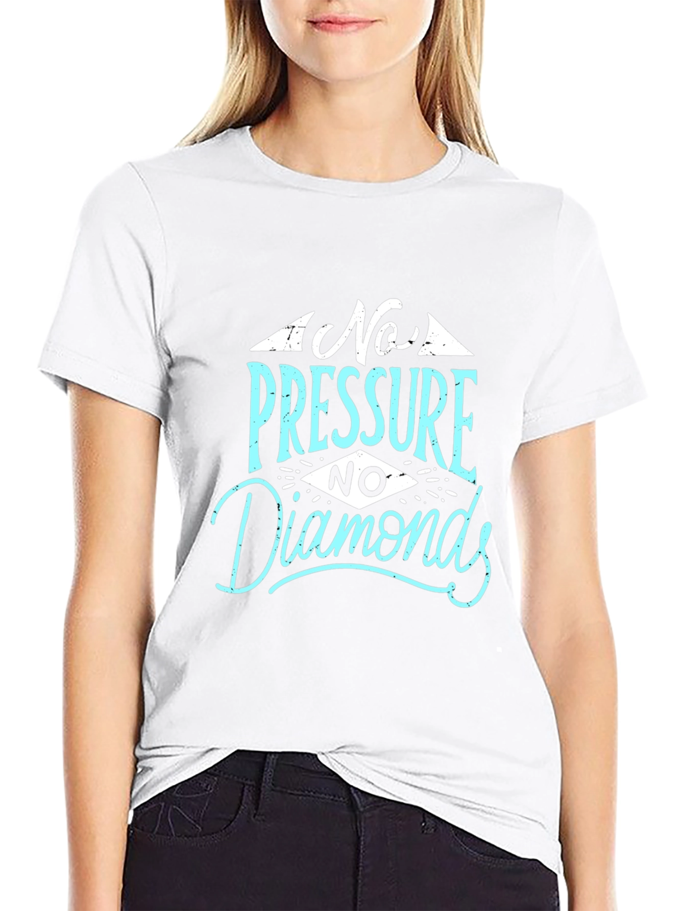 No Pressure No Diamonds Graphic Tee - Black Cotton