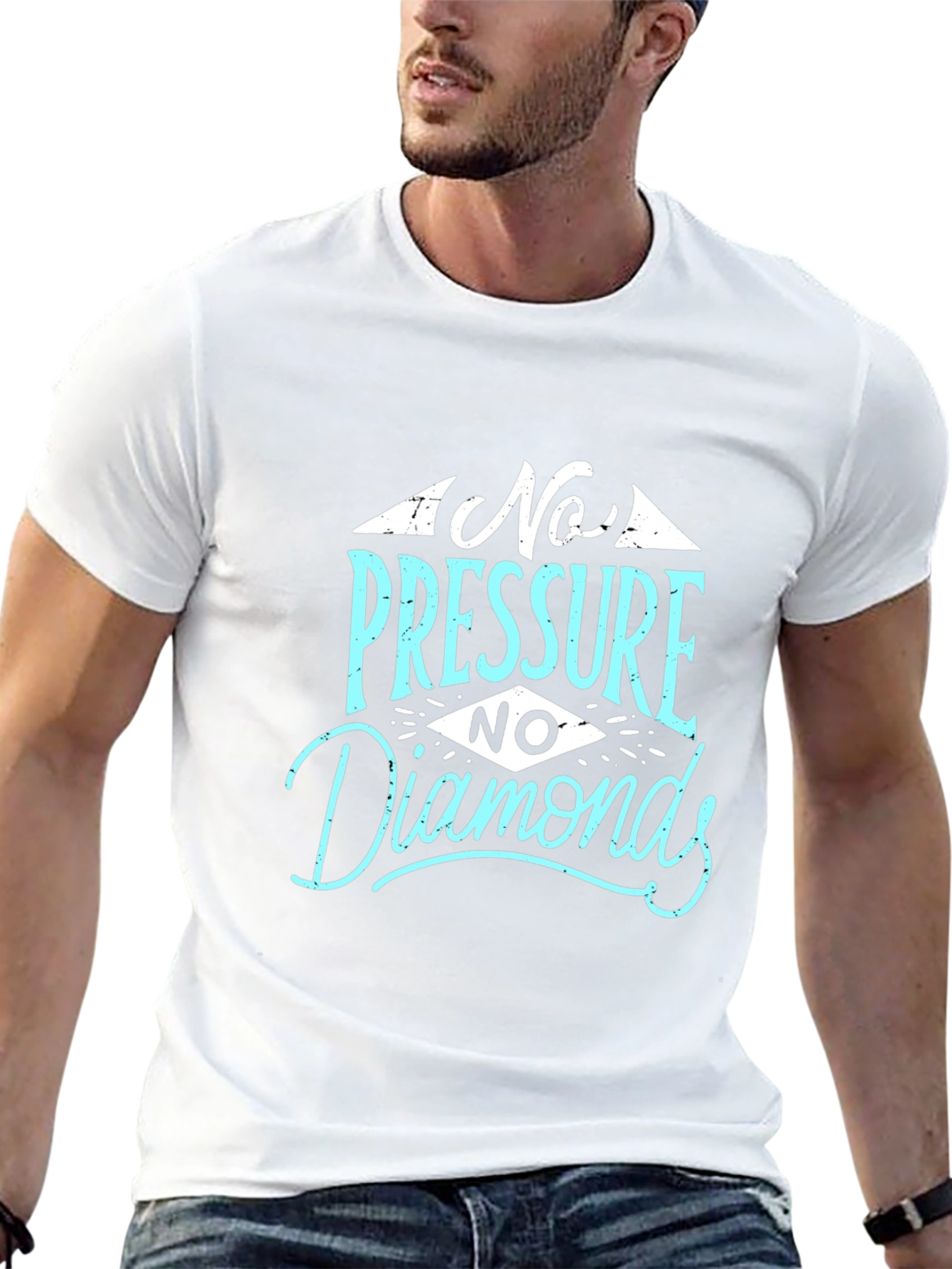 No Pressure No Diamonds Graphic Tee - Black Cotton