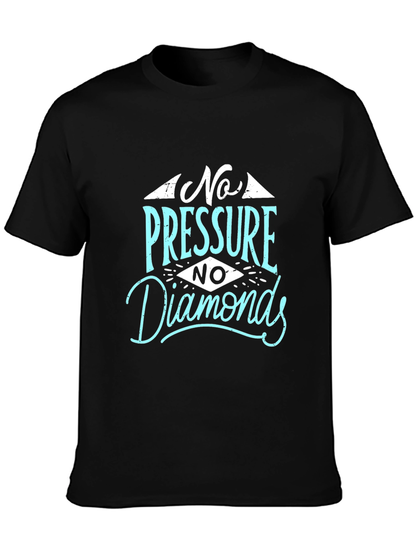 No Pressure No Diamonds Graphic Tee - Black Cotton