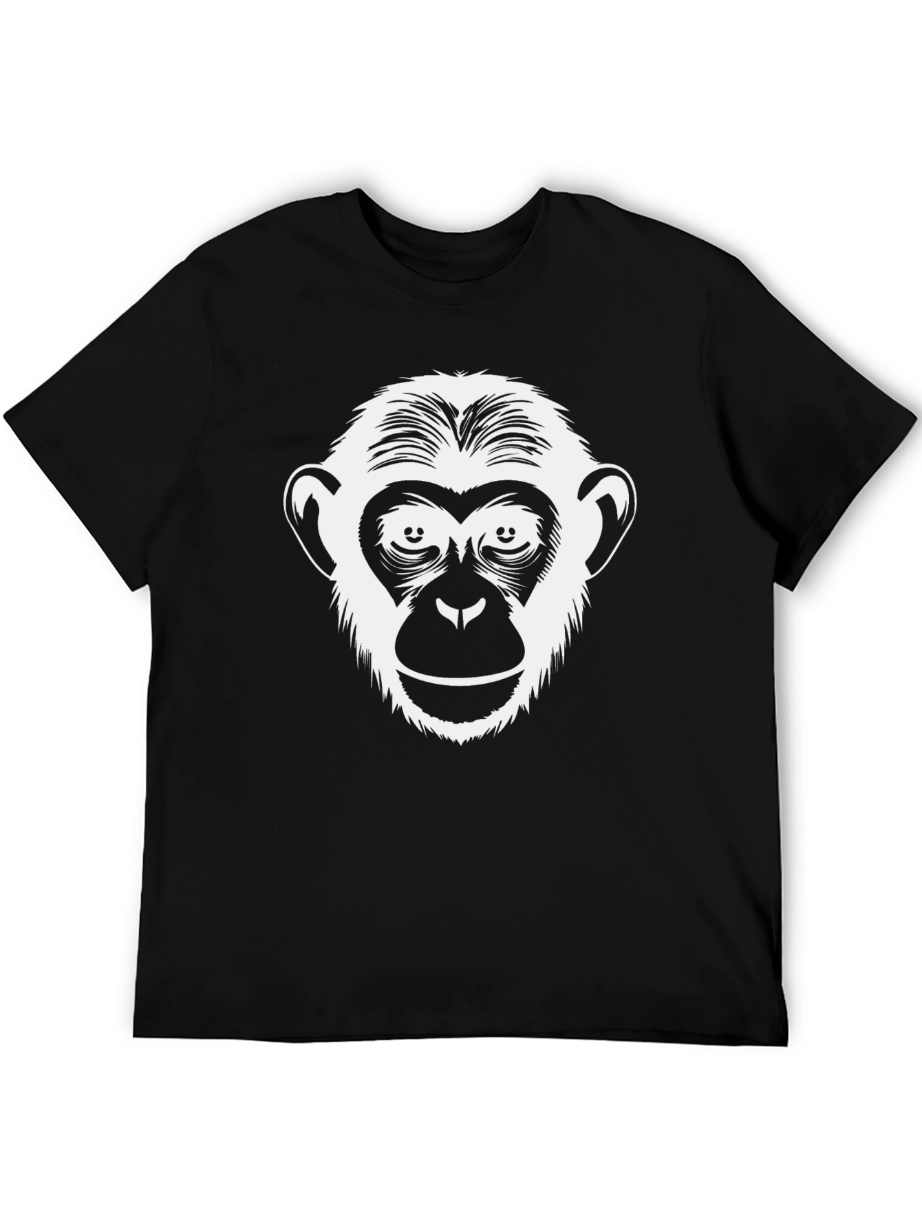 Monkey Face Graphic Print T-Shirt - Black