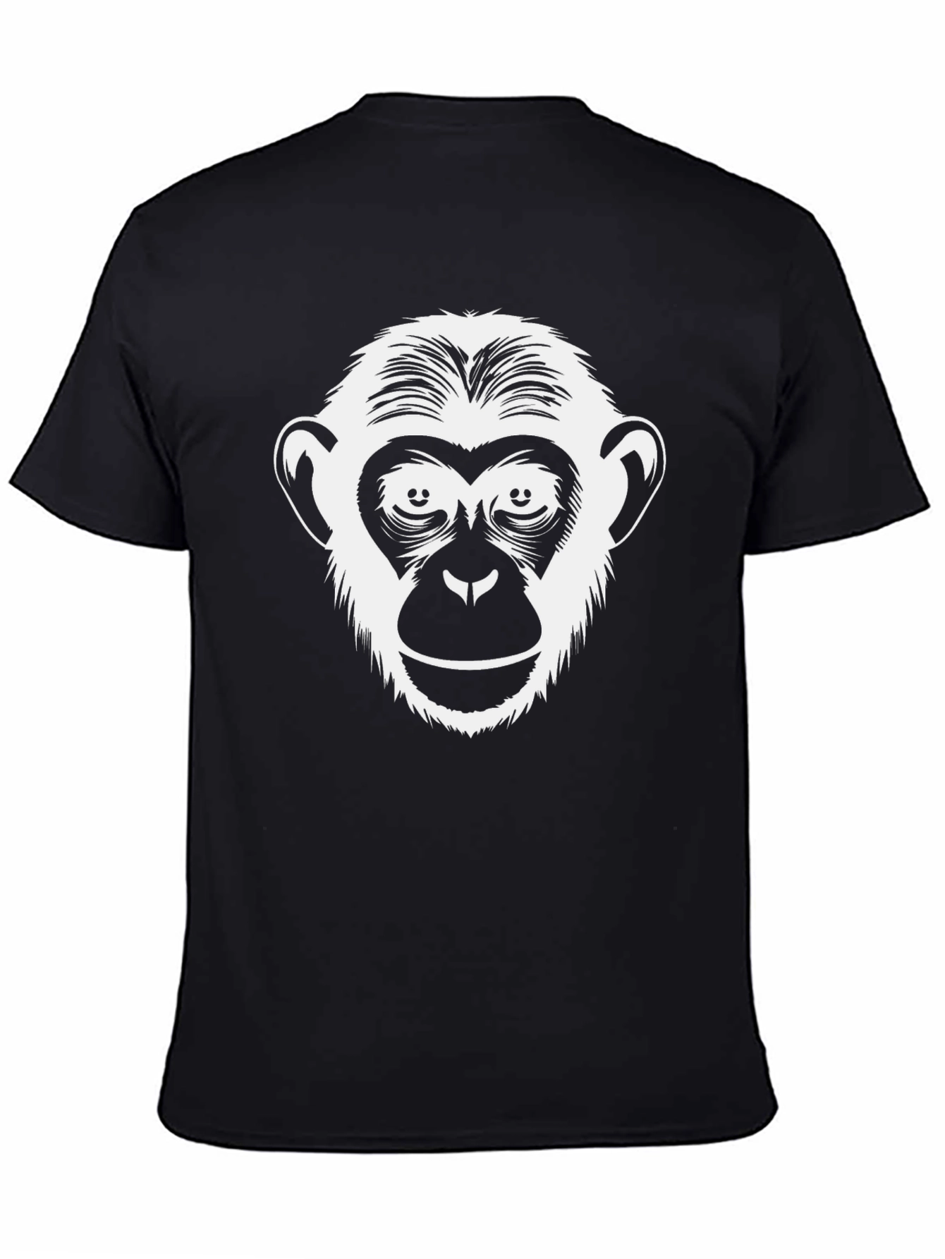 Monkey Face Graphic Print T-Shirt - Black