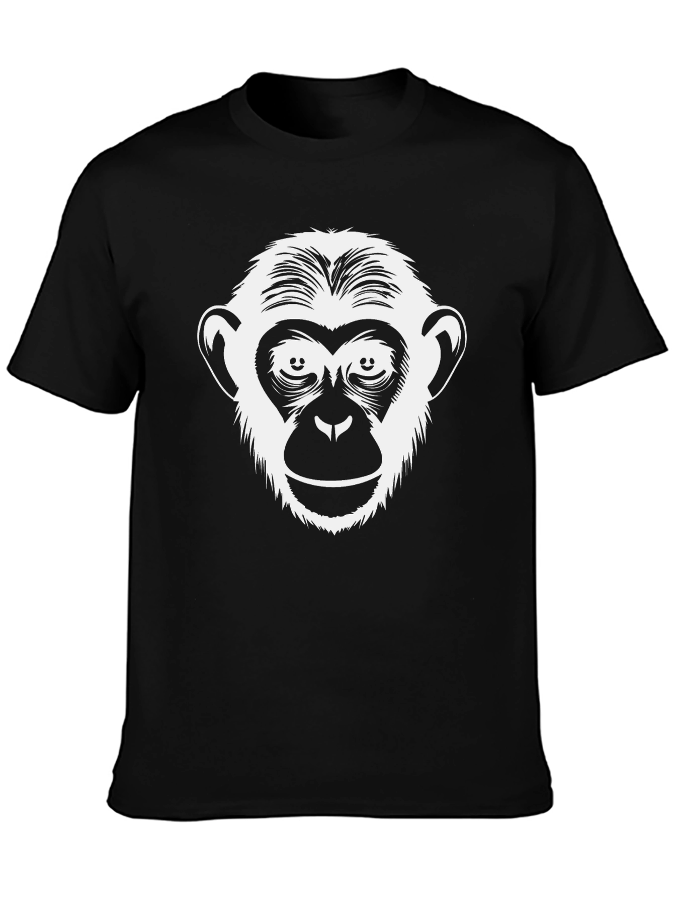 Monkey Face Graphic Print T-Shirt - Black