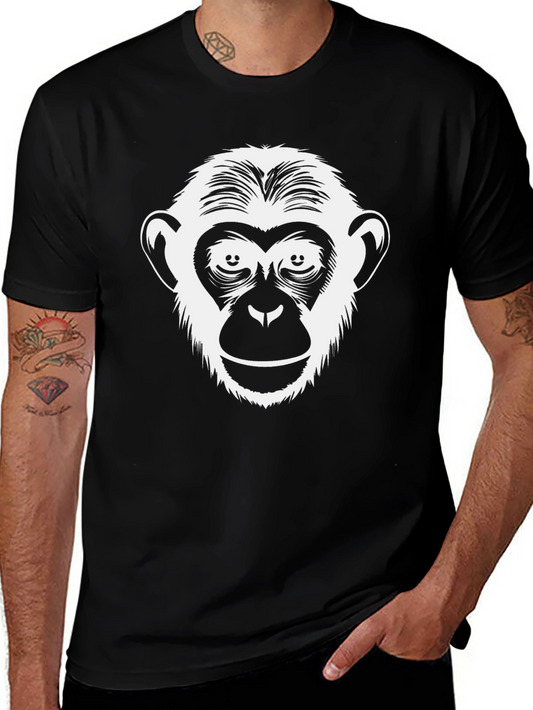 Monkey Face Graphic Print T-Shirt - Black