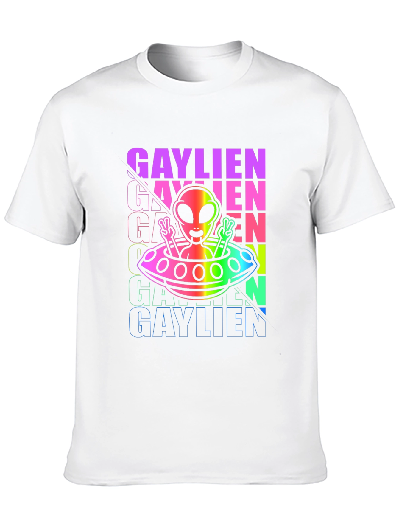 Gaylien Rainbow UFO T-Shirt - Pride Outer Space