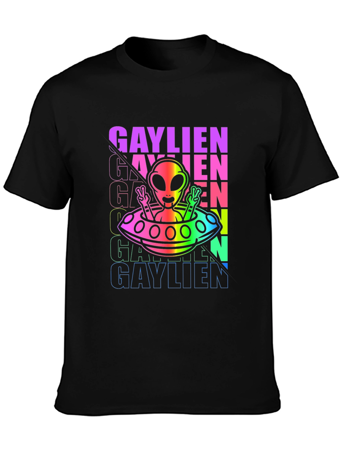 Gaylien Rainbow UFO T-Shirt - Pride Outer Space