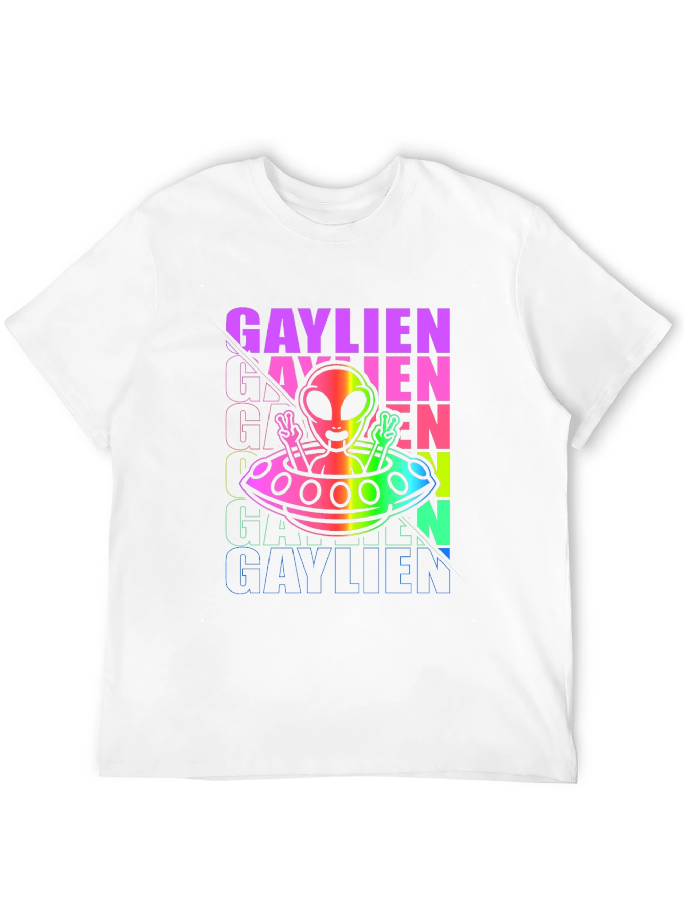 Gaylien Rainbow UFO T-Shirt - Pride Outer Space