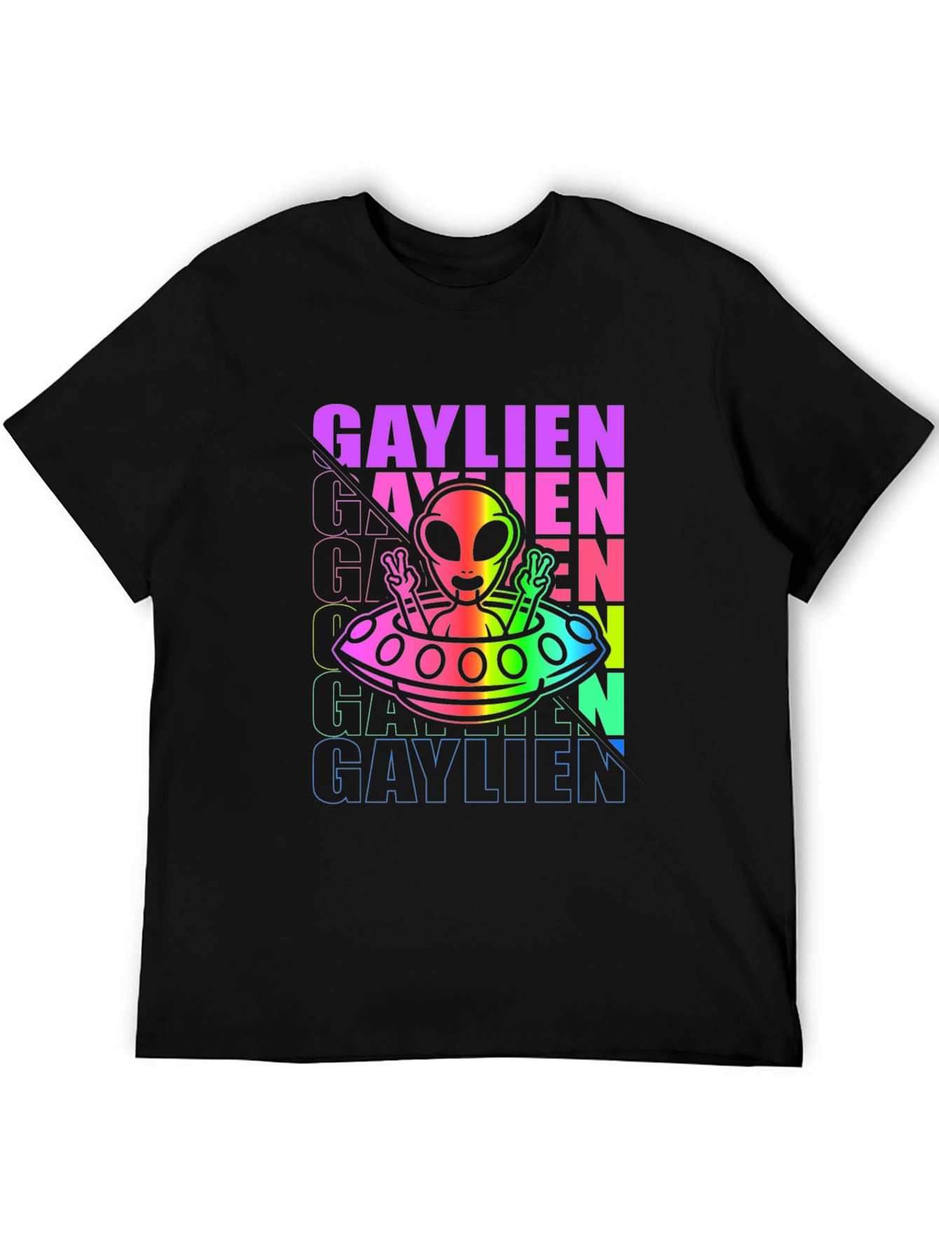 Gaylien Rainbow UFO T-Shirt - Pride Outer Space