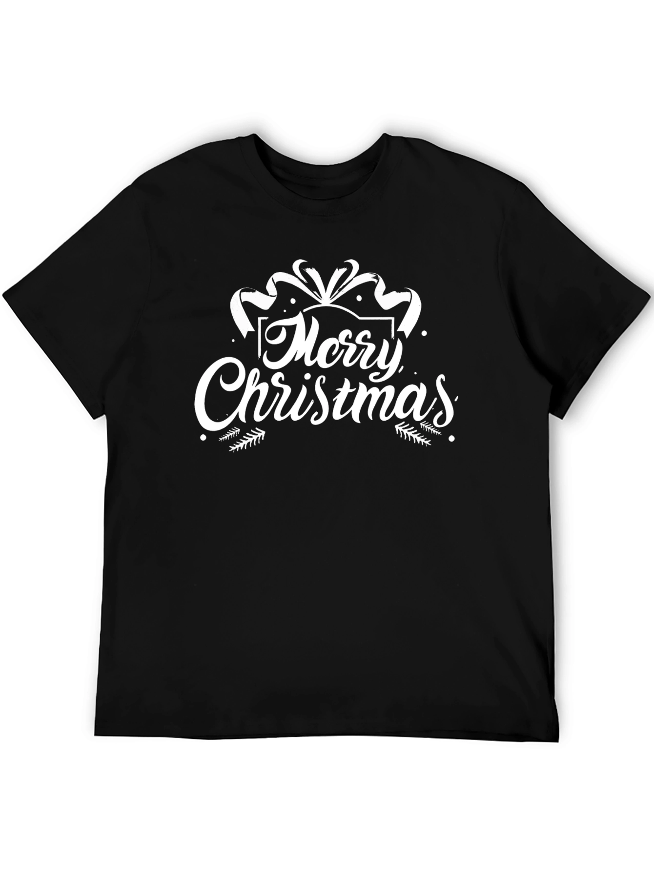 Merry Christmas Black Graphic T-Shirt