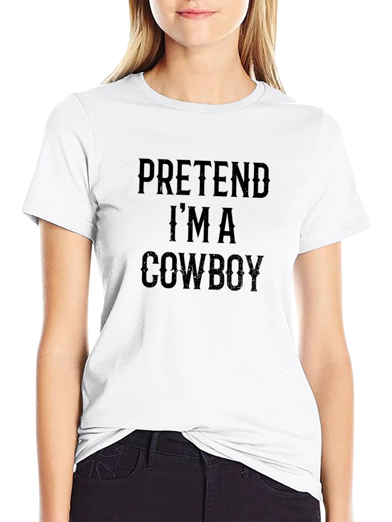 Pretend Im A Cowboy Funny Graphic T-Shirt