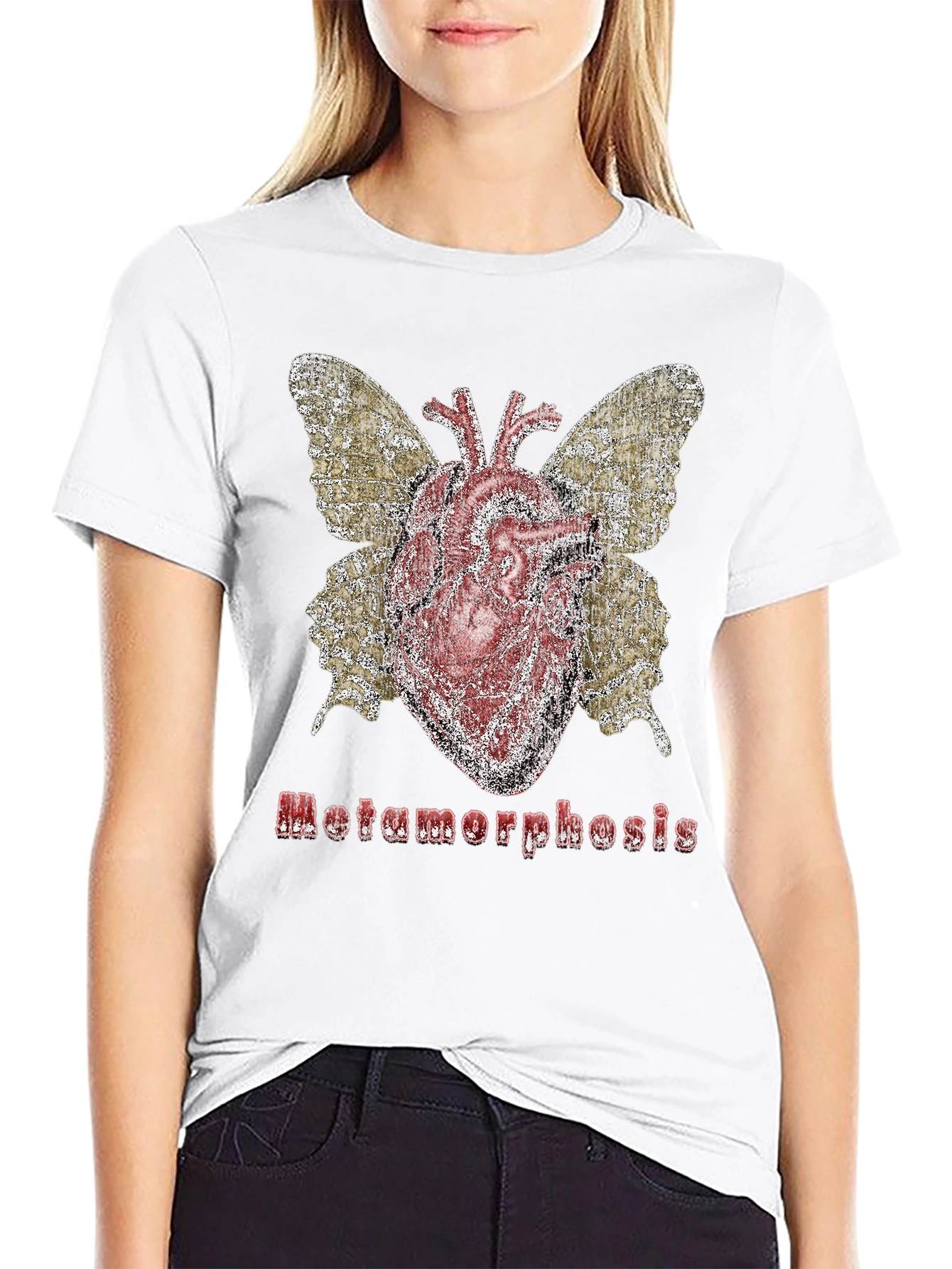 Metamorphosis Heart Butterfly Graphic T-Shirt