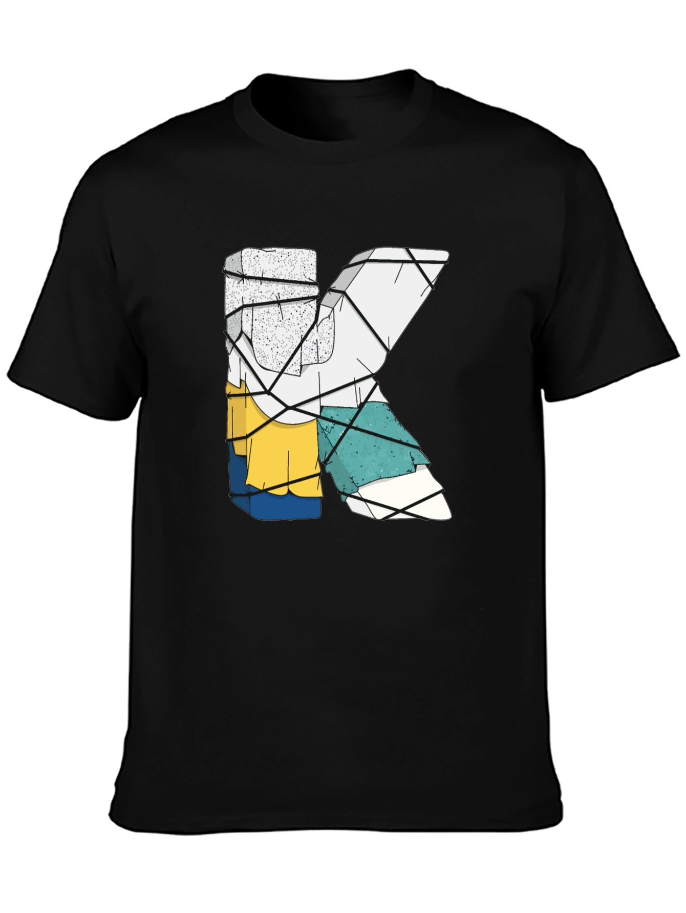 Abstract Letter K Graphic Tee - Trendy Mens Shirt