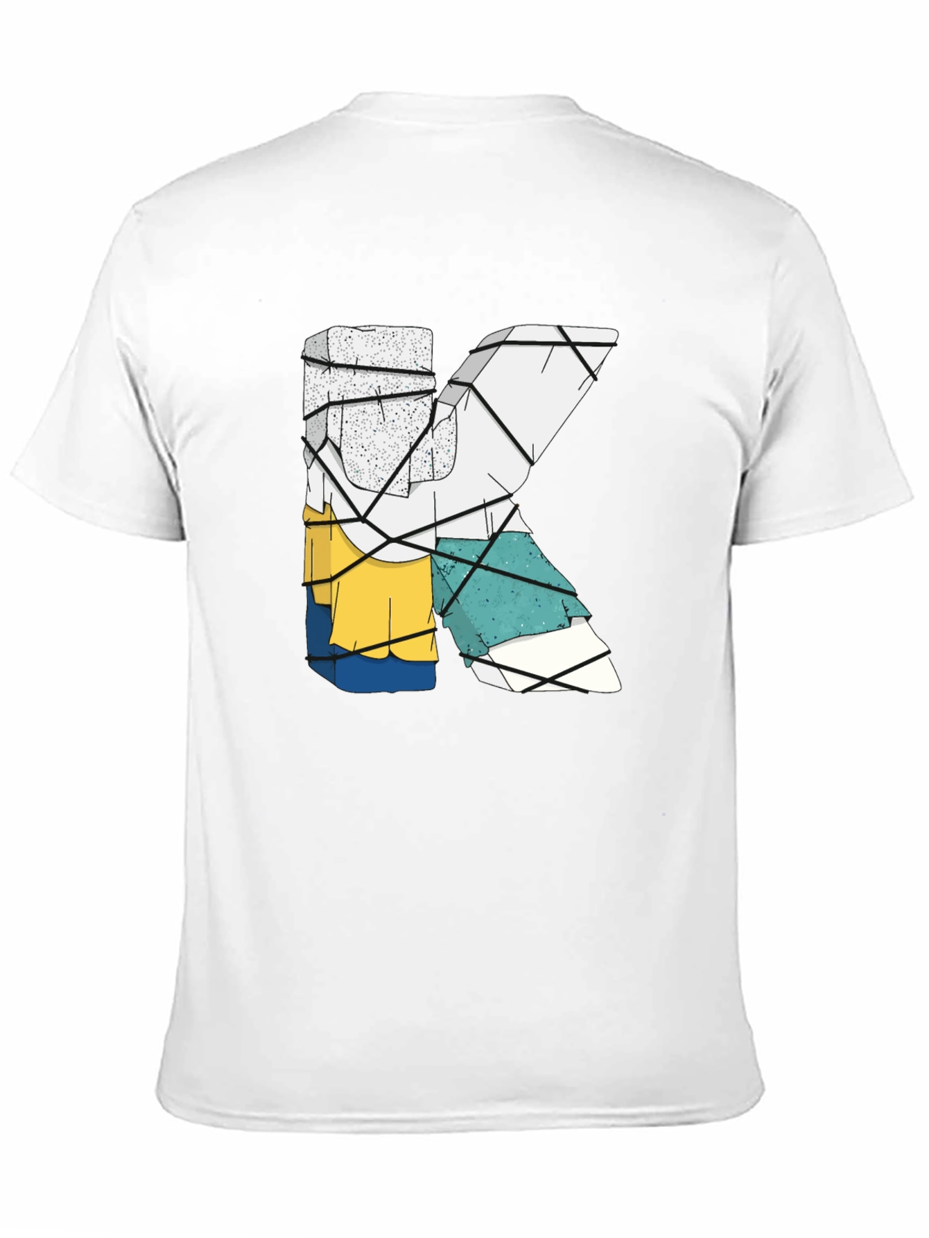 Abstract Letter K Graphic Tee - Trendy Mens Shirt