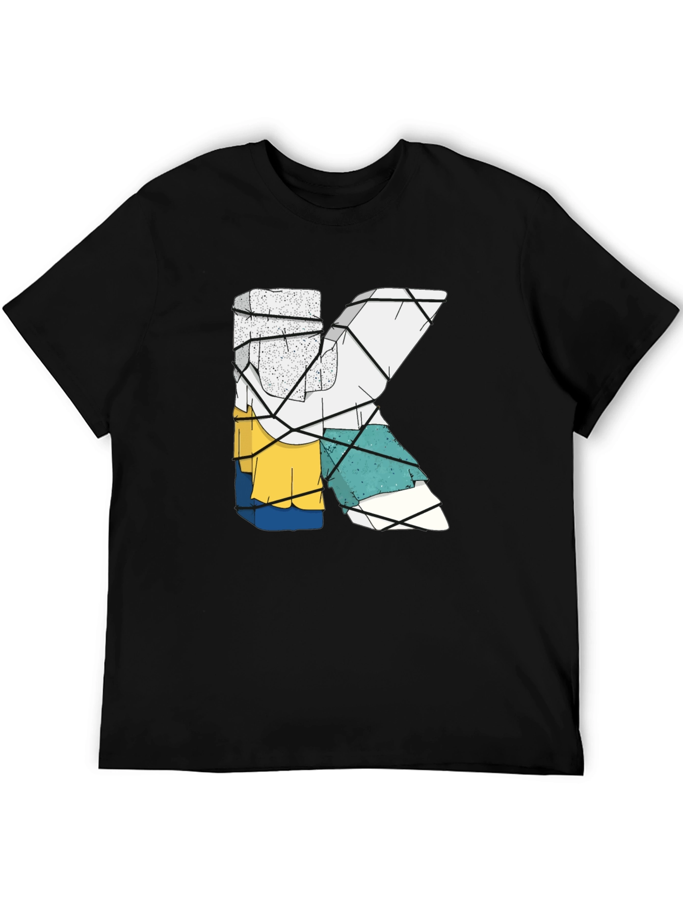 Abstract Letter K Graphic Tee - Trendy Mens Shirt