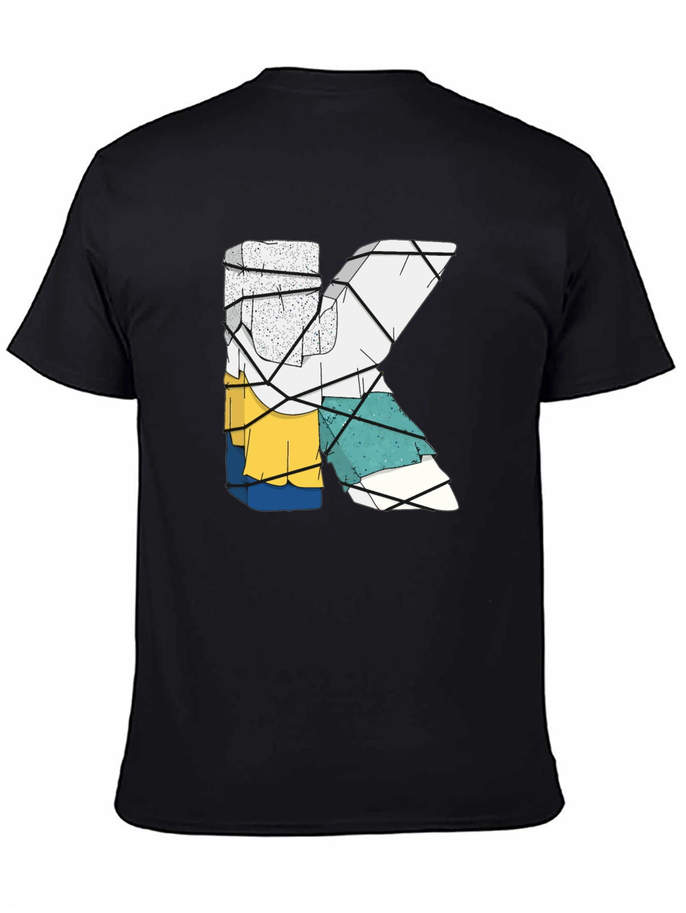 Abstract Letter K Graphic Tee - Trendy Mens Shirt
