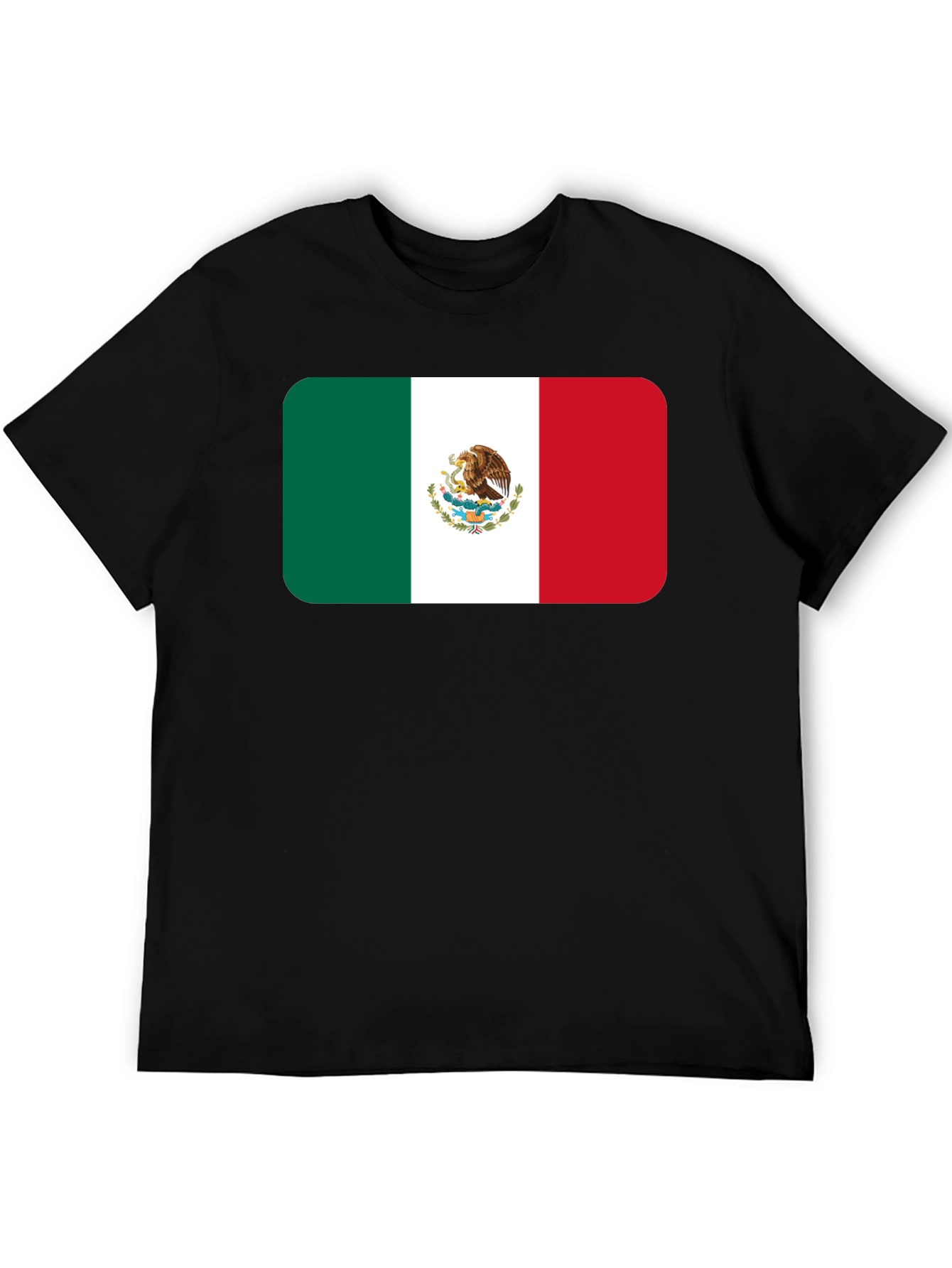 Mexican Flag T-Shirt - Round Edge Design