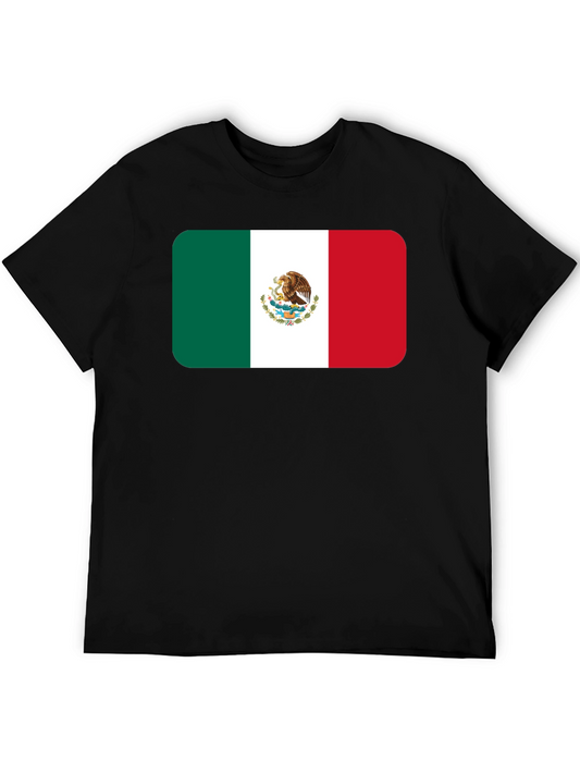 Mexican Flag T-Shirt - Round Edge Design