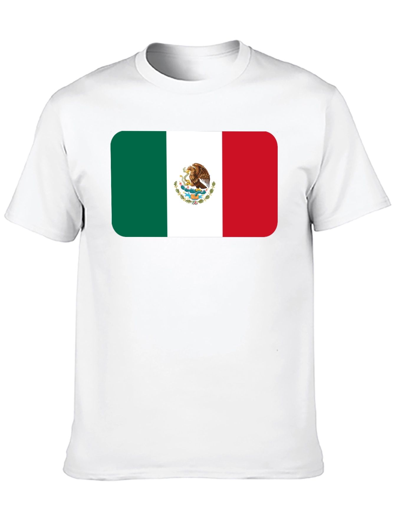 Mexican Flag T-Shirt - Round Edge Design