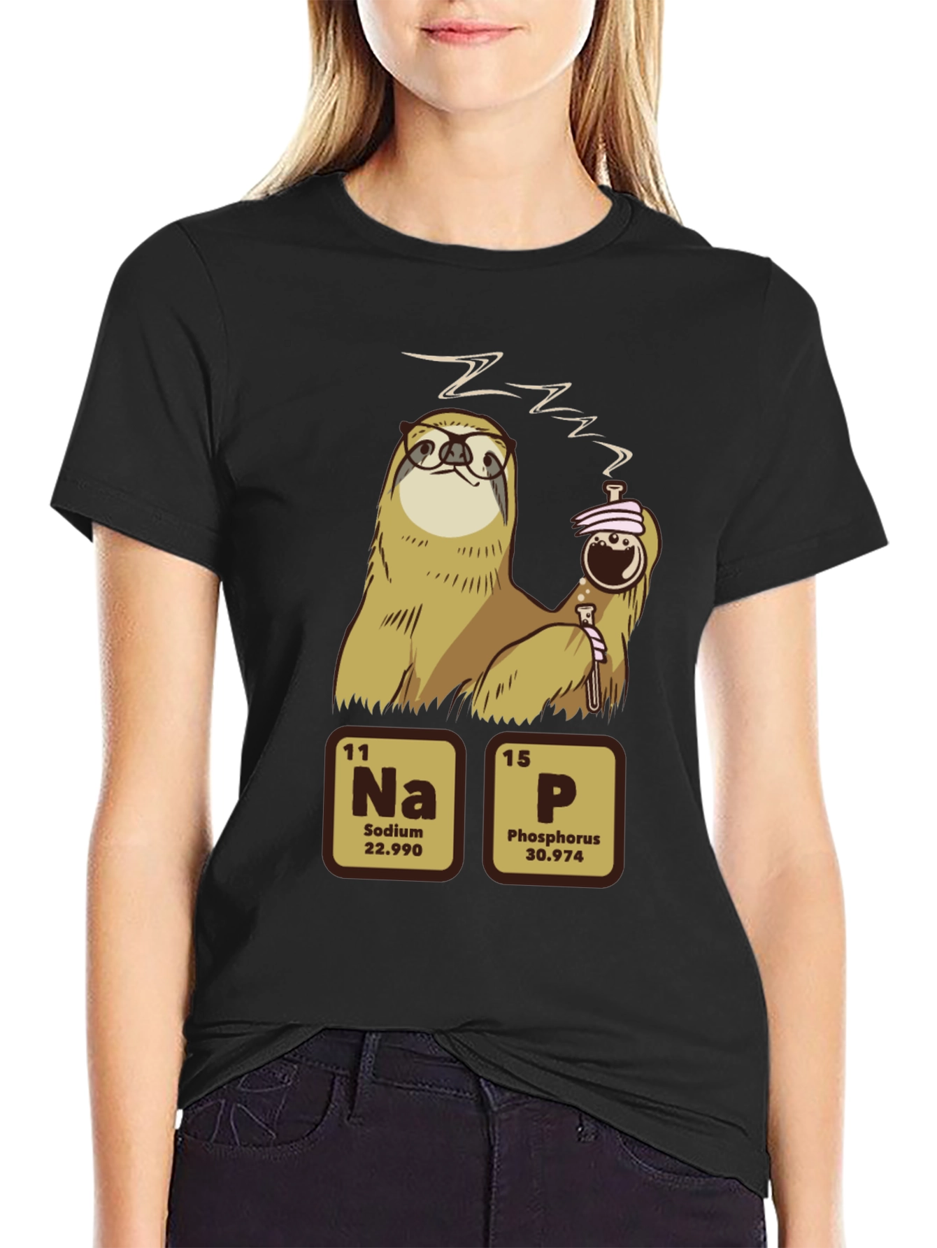 Nap Sloth Chemistry Humor T-Shirt