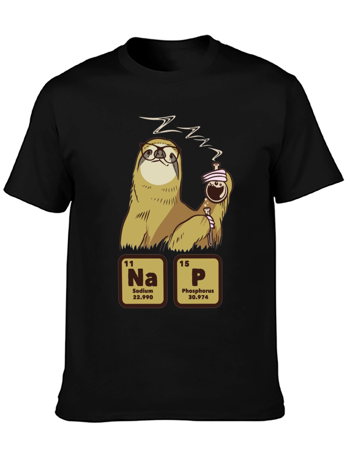 Nap Sloth Chemistry Humor T-Shirt