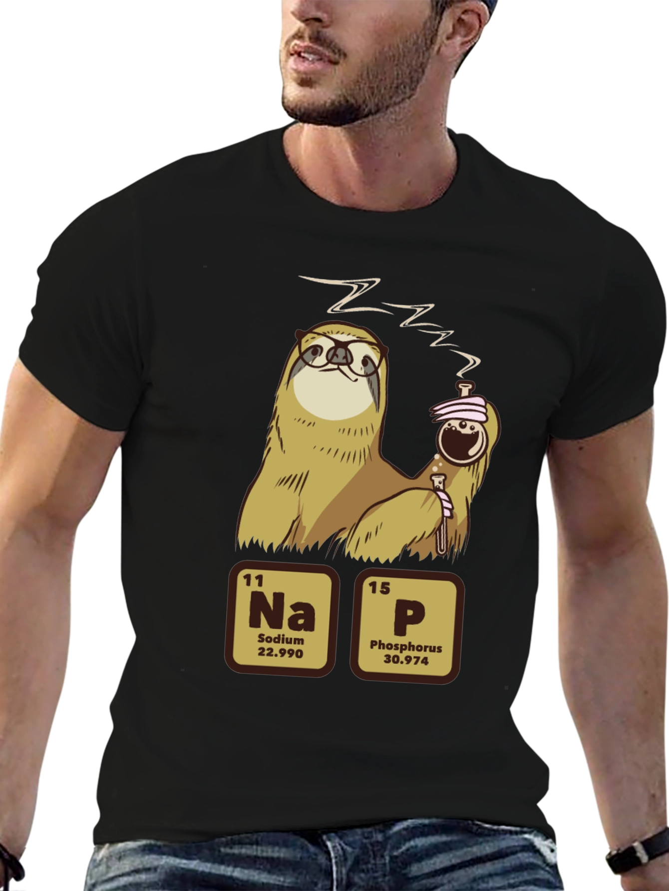 Nap Sloth Chemistry Humor T-Shirt