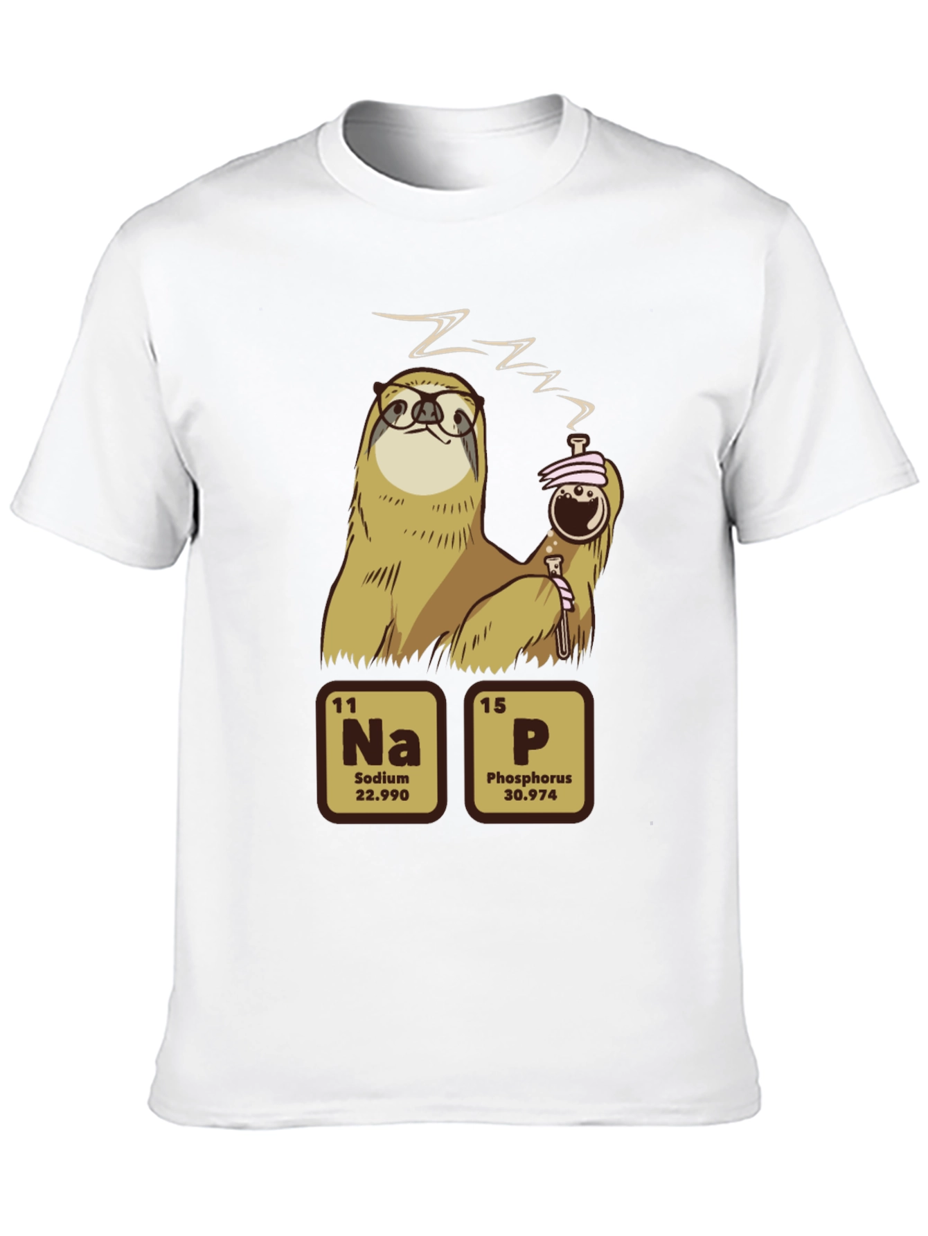 Nap Sloth Chemistry Humor T-Shirt